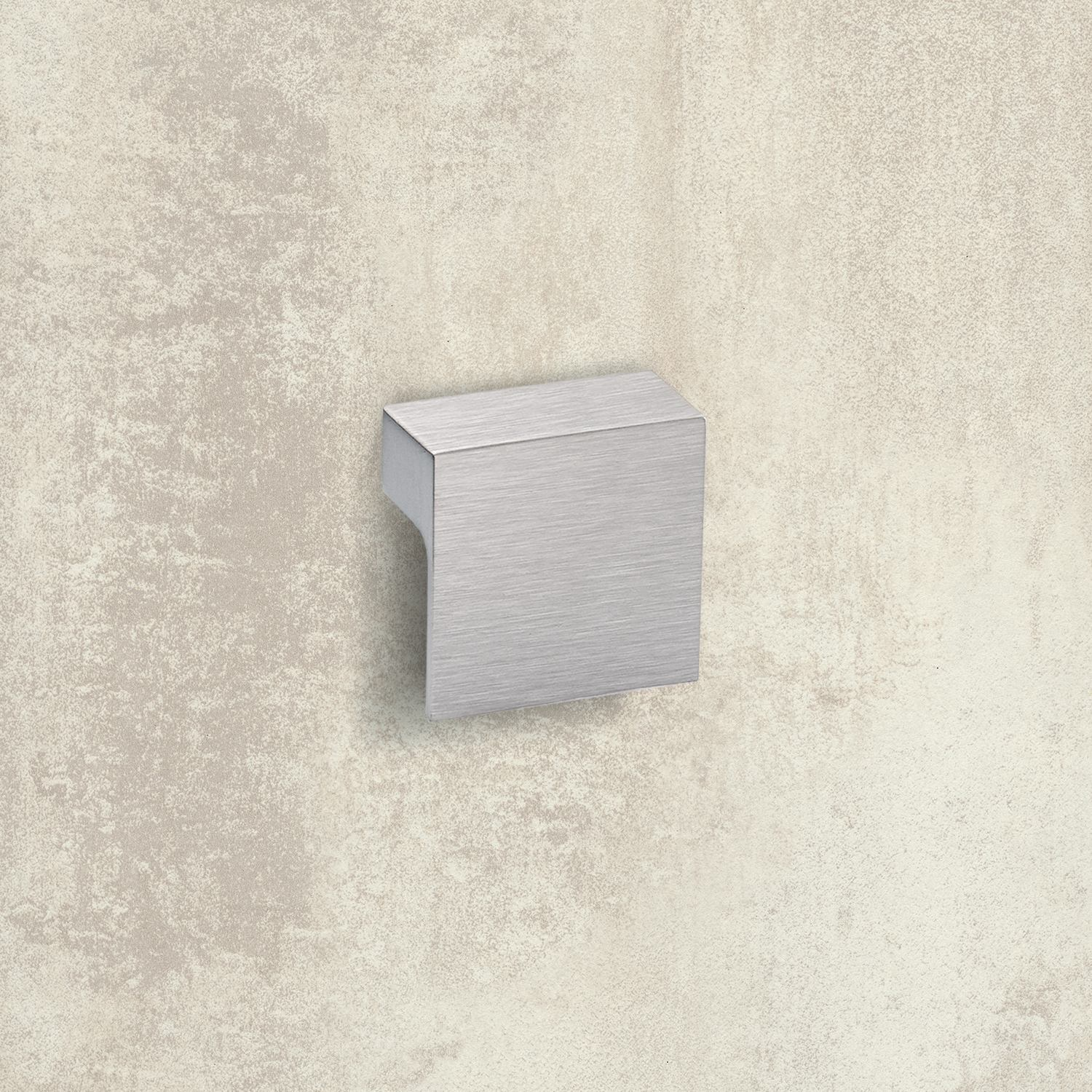 Poignée Venusia, entraxe de perçages 32, L 60 mm, B 60 mm, H 21 mm, aspect inox brossé