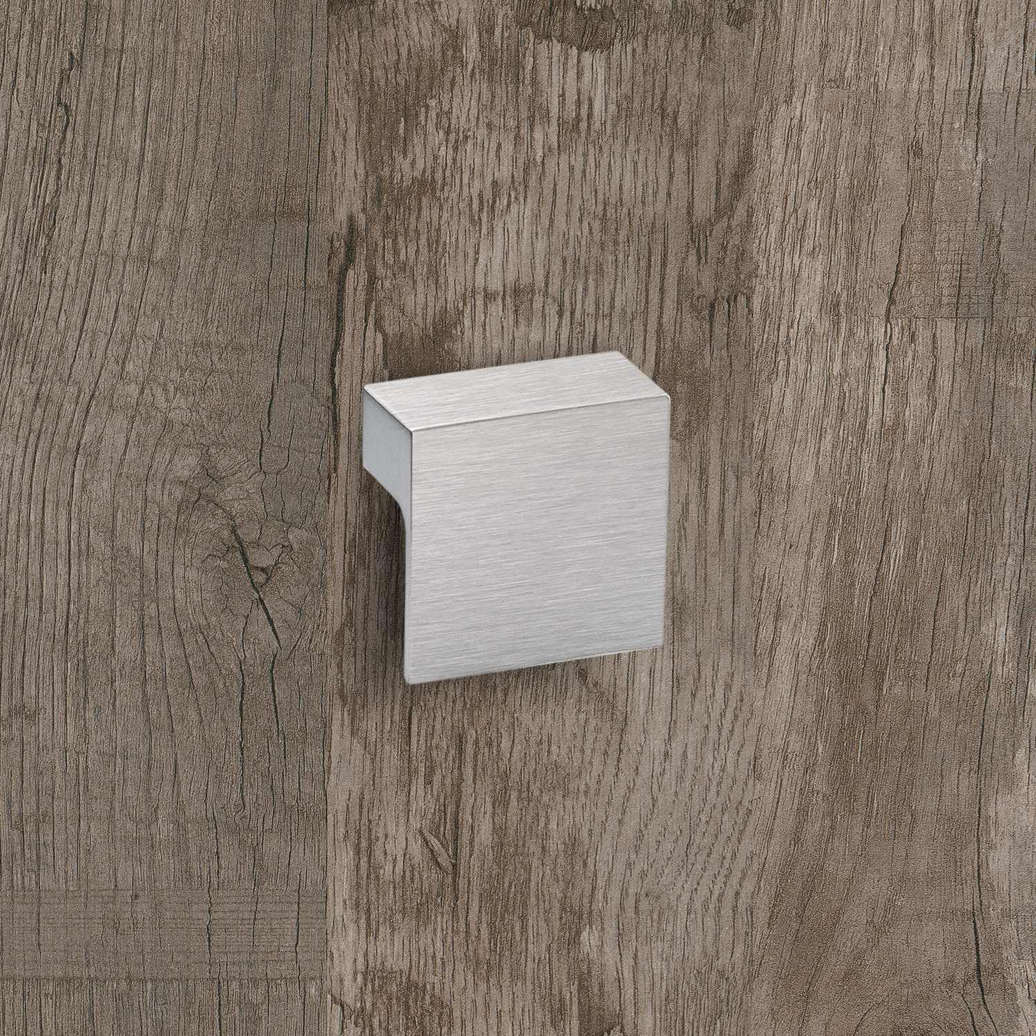 Poignée Venusia, entraxe de perçages 32, L 60 mm, B 60 mm, H 21 mm, aspect inox brossé