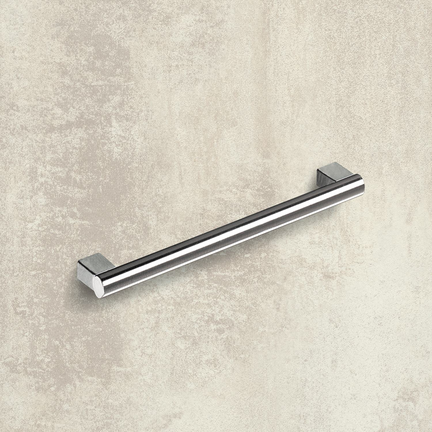 Poignée Vieste, entraxe de perçages 192, L 216 mm, H 30 mm, ø 12 mm, aspect inox brossé