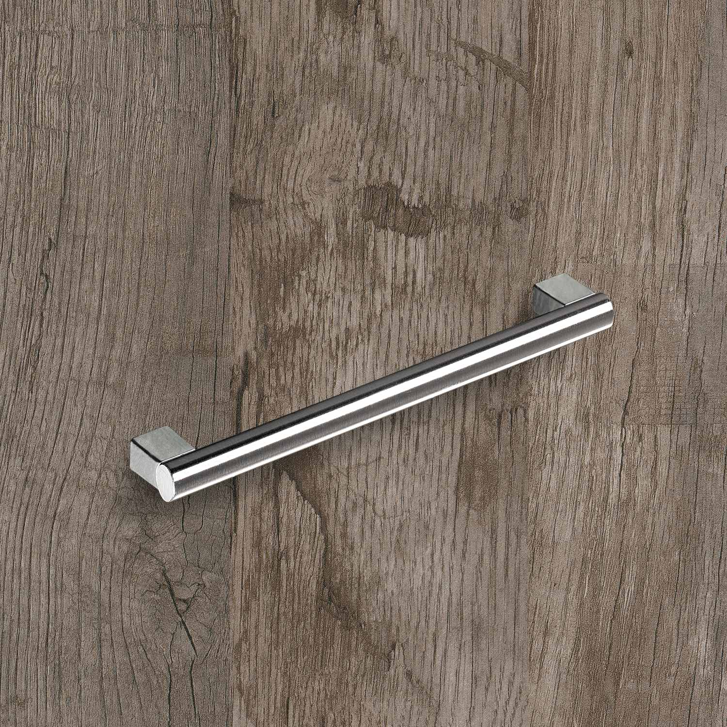 Poignée Vieste, entraxe de perçages 192, L 216 mm, H 30 mm, ø 12 mm, aspect inox brossé