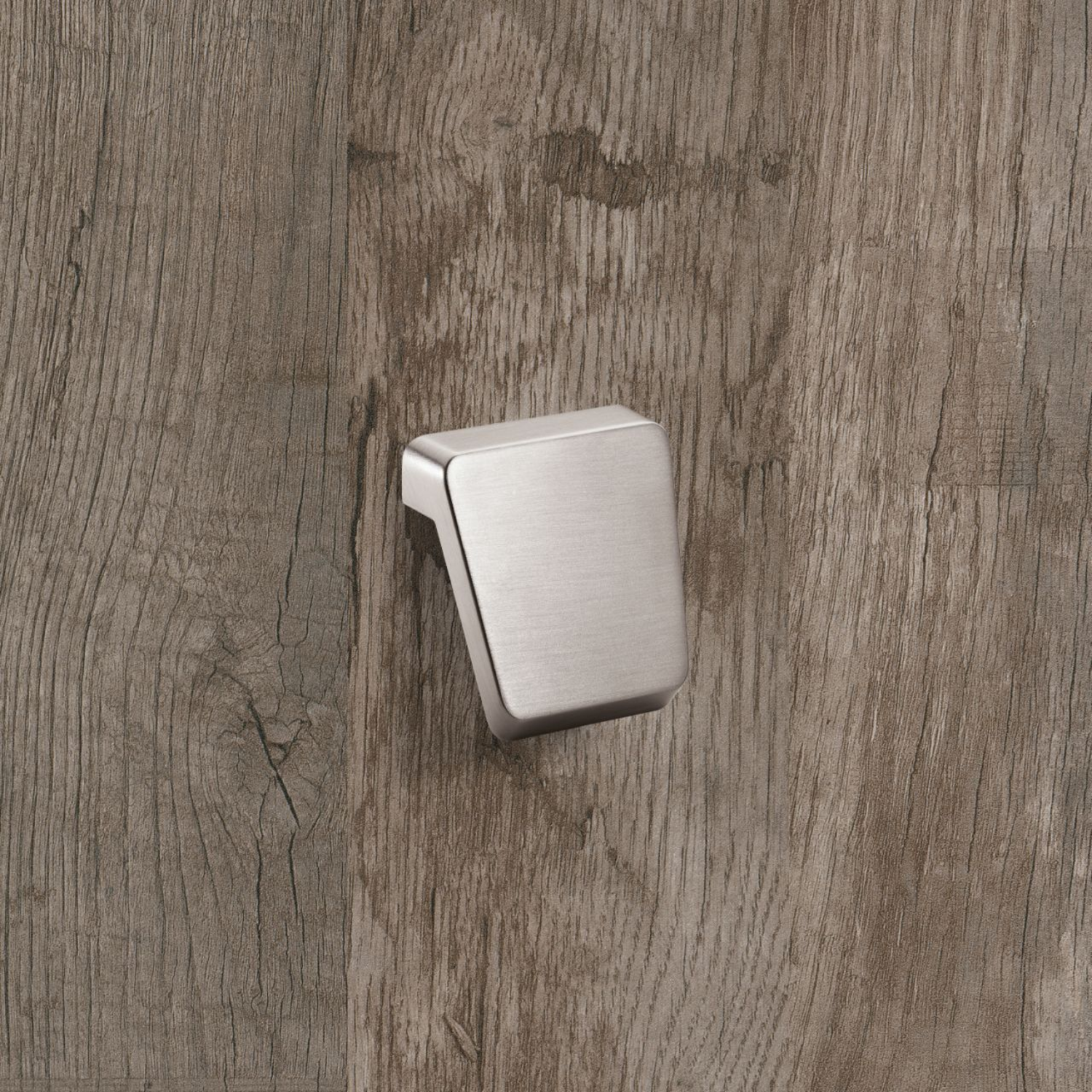 Bouton Milo, entraxe de perçages 16, L 40 mm, B 41 mm, H 28 mm, aspect inox brossé