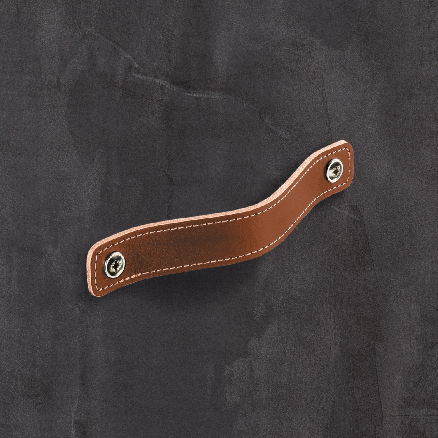 Poignée Nica, entraxe de perçages 128, L 158 mm, B 25 mm, H 3 mm, cuir brun clair