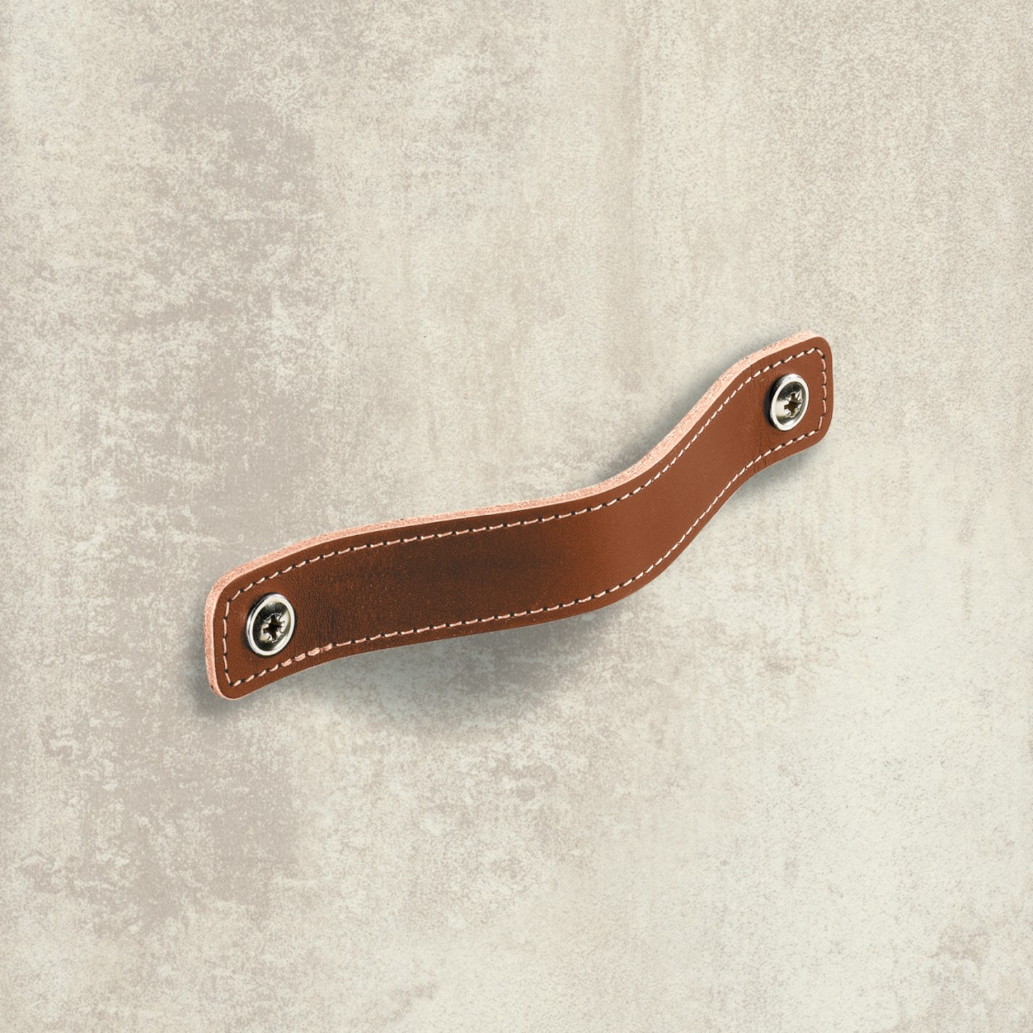 Poignée Nica, entraxe de perçages 128, L 158 mm, B 25 mm, H 3 mm, cuir brun clair