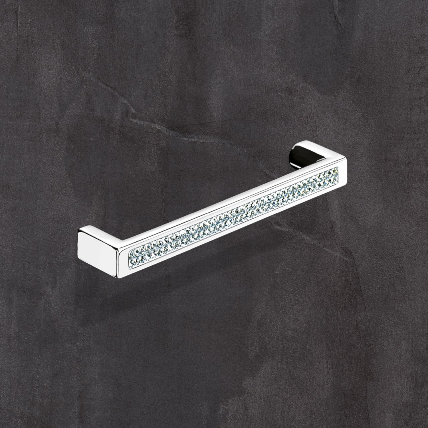 Poignée Saturnia, entraxe de perçages 128, L 140 mm, B 12 mm, H 26 mm, chromé brillant