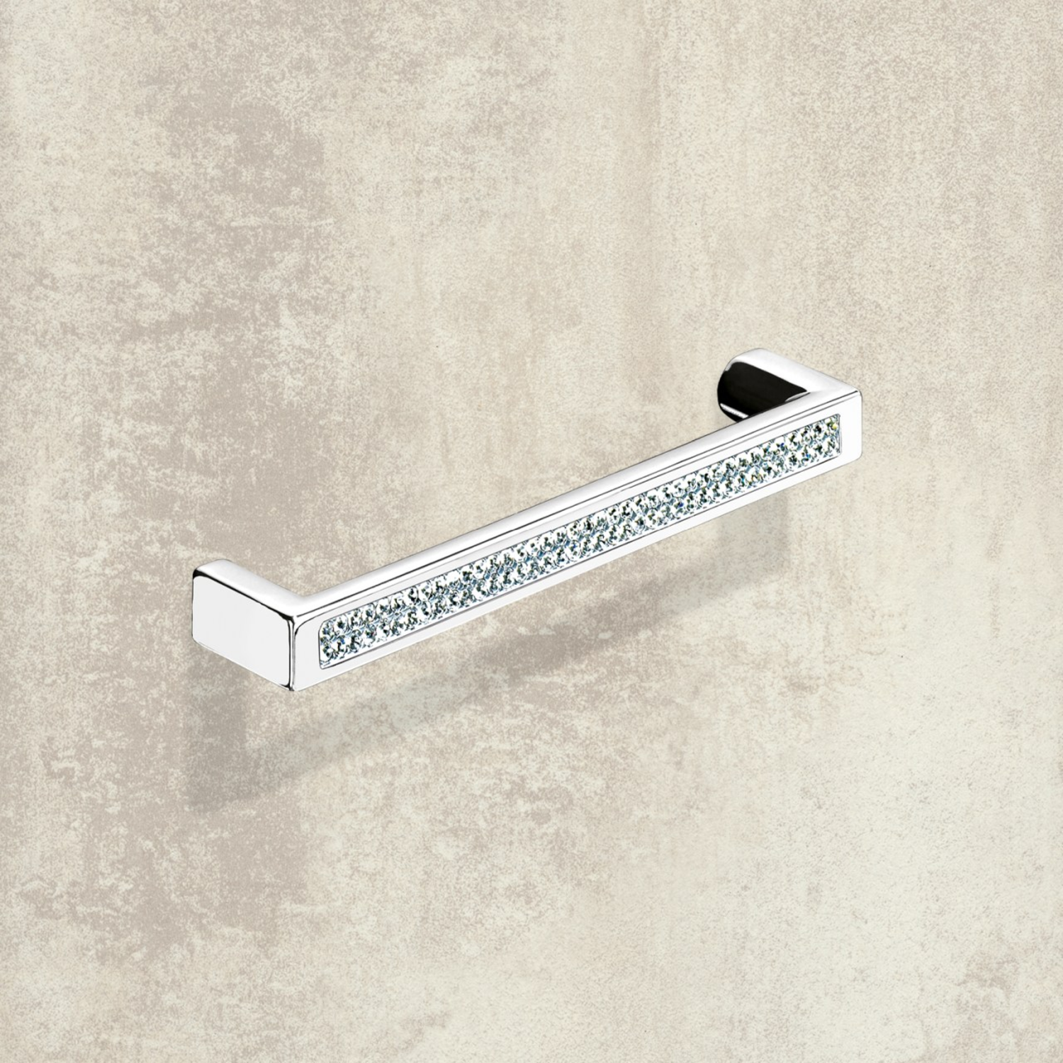 Poignée Saturnia, entraxe de perçages 128, L 140 mm, B 12 mm, H 26 mm, chromé brillant