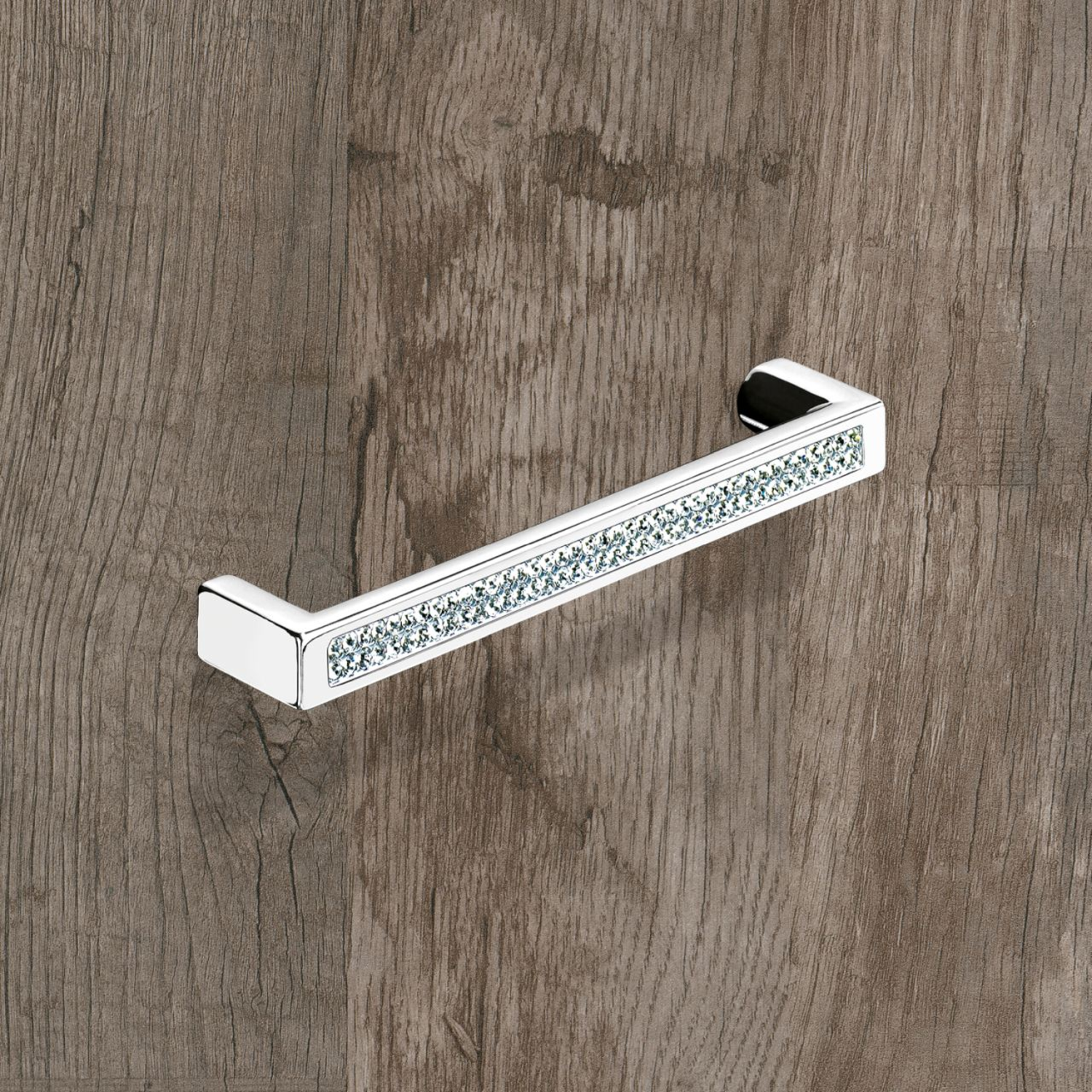 Poignée Saturnia, entraxe de perçages 128, L 140 mm, B 12 mm, H 26 mm, chromé brillant