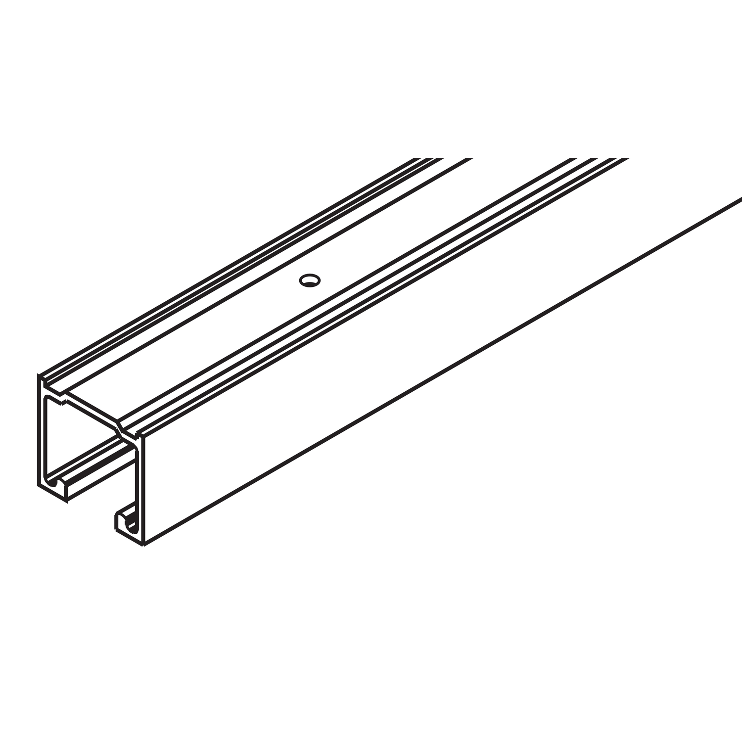 Hawa-rail roul. 6000mm metal leger anodise arg. pe rce plafo 