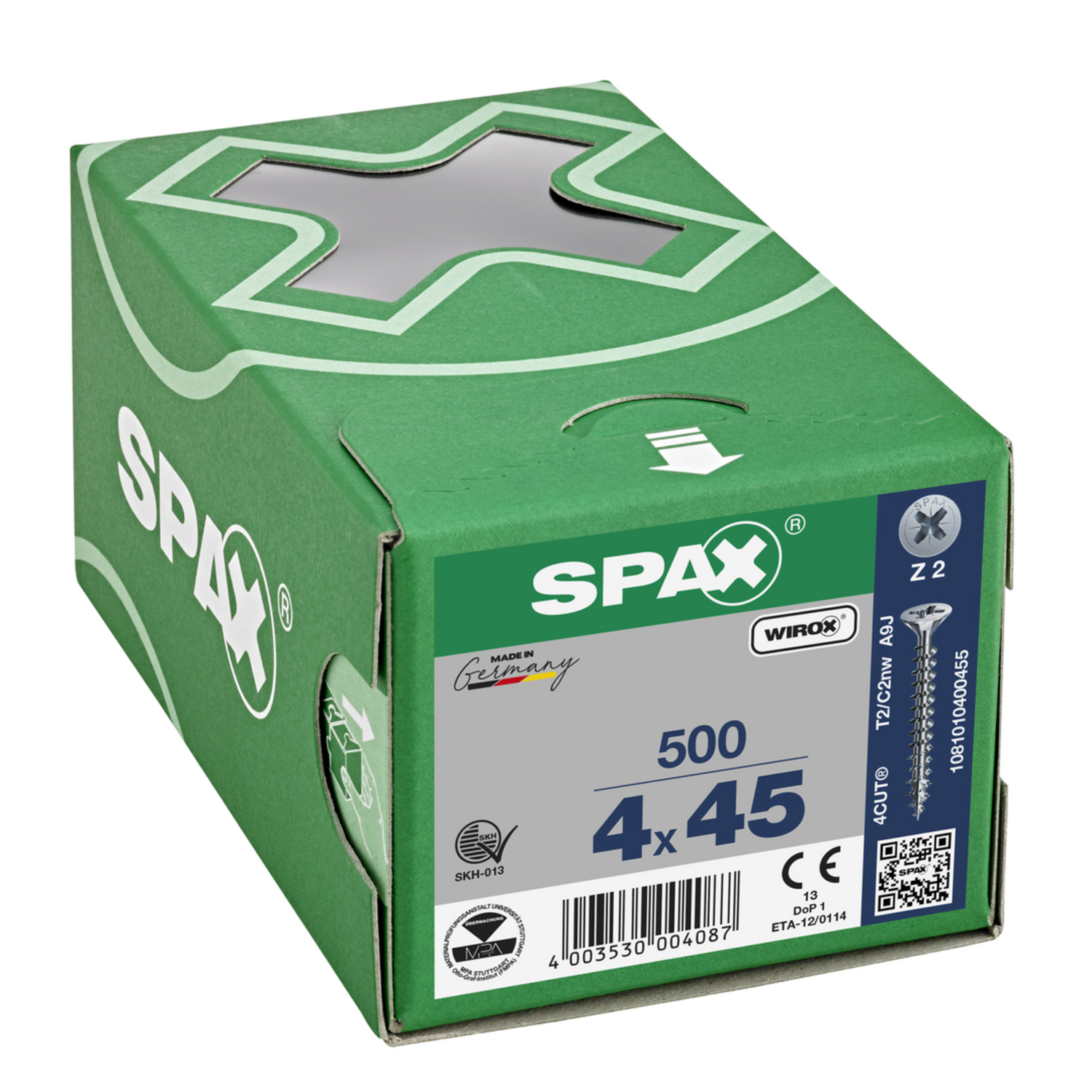 Vis à bois SPAX-S TP Pozidrive avec tête fraisée 4 x 45