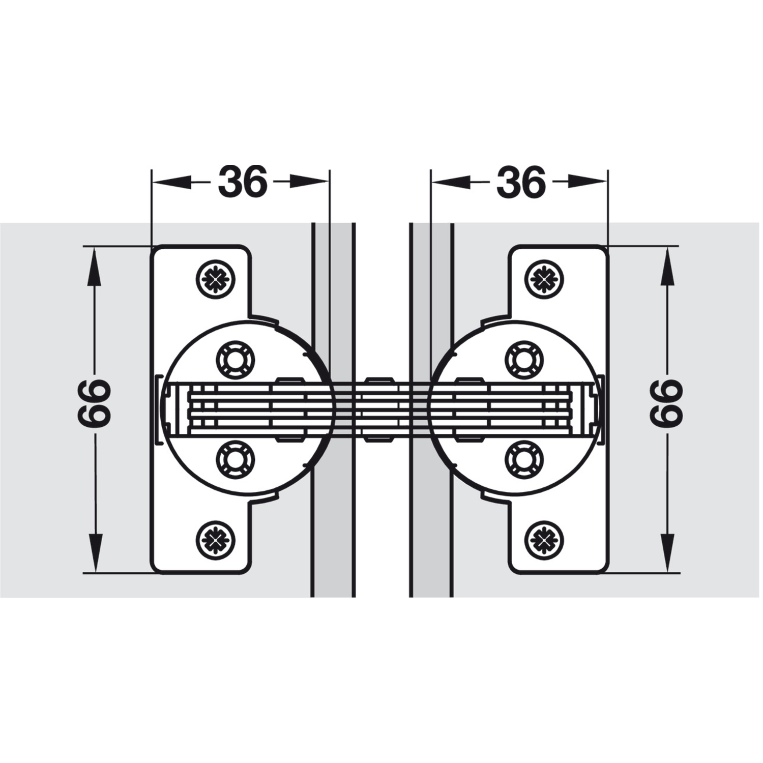 Charnière à onglet, GS 22,5, angle d'ouverture 120°