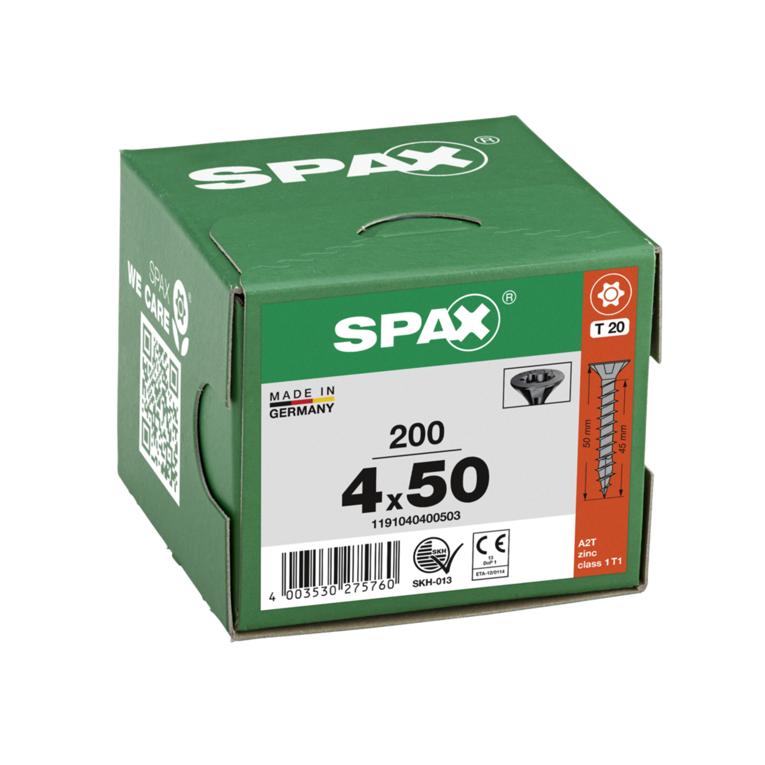 Vis à bois noir SPAX-S TP Pozidrive avec tête fraisée 4 x 50