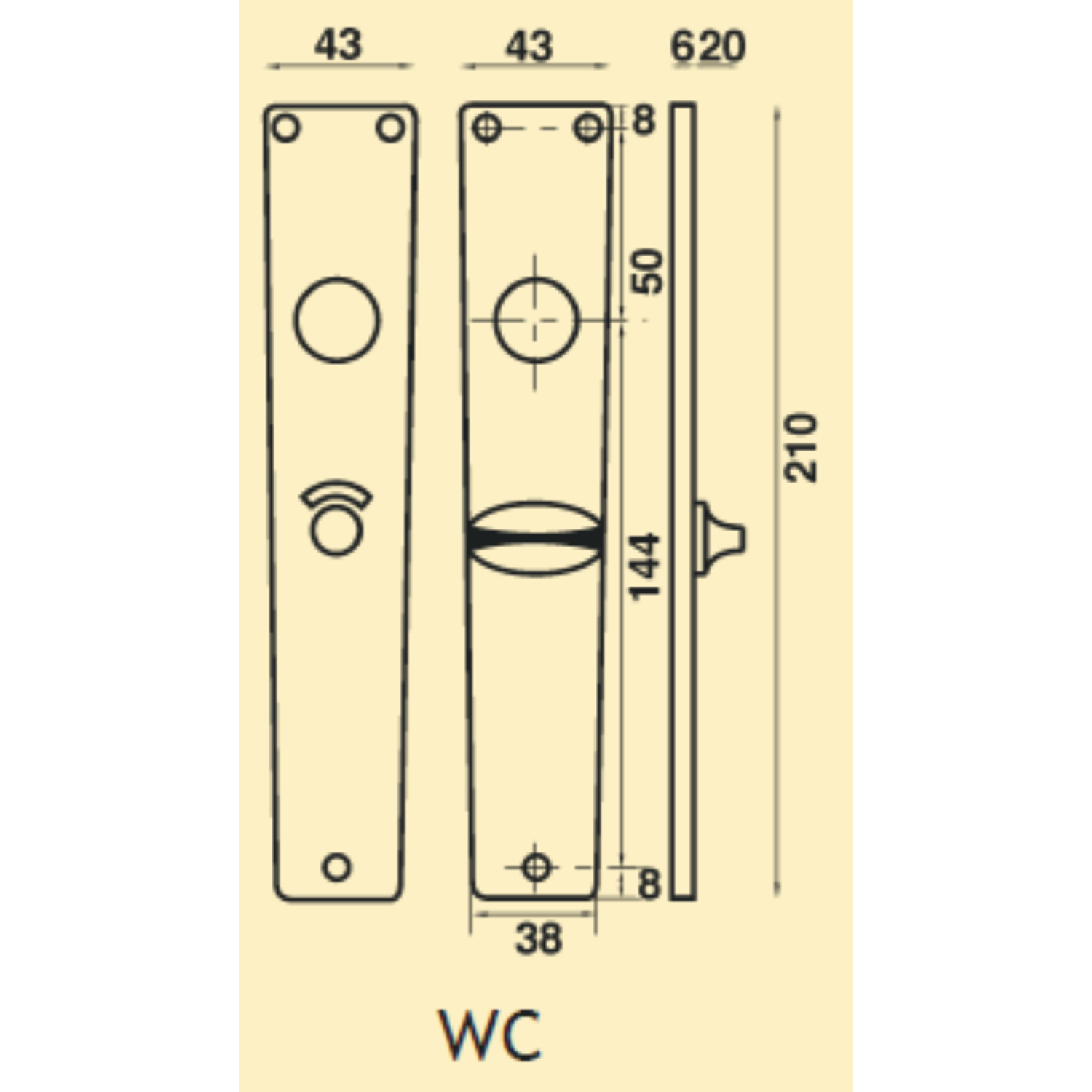 Plaque pr.clenche wc 218 rh 8/78 f1  