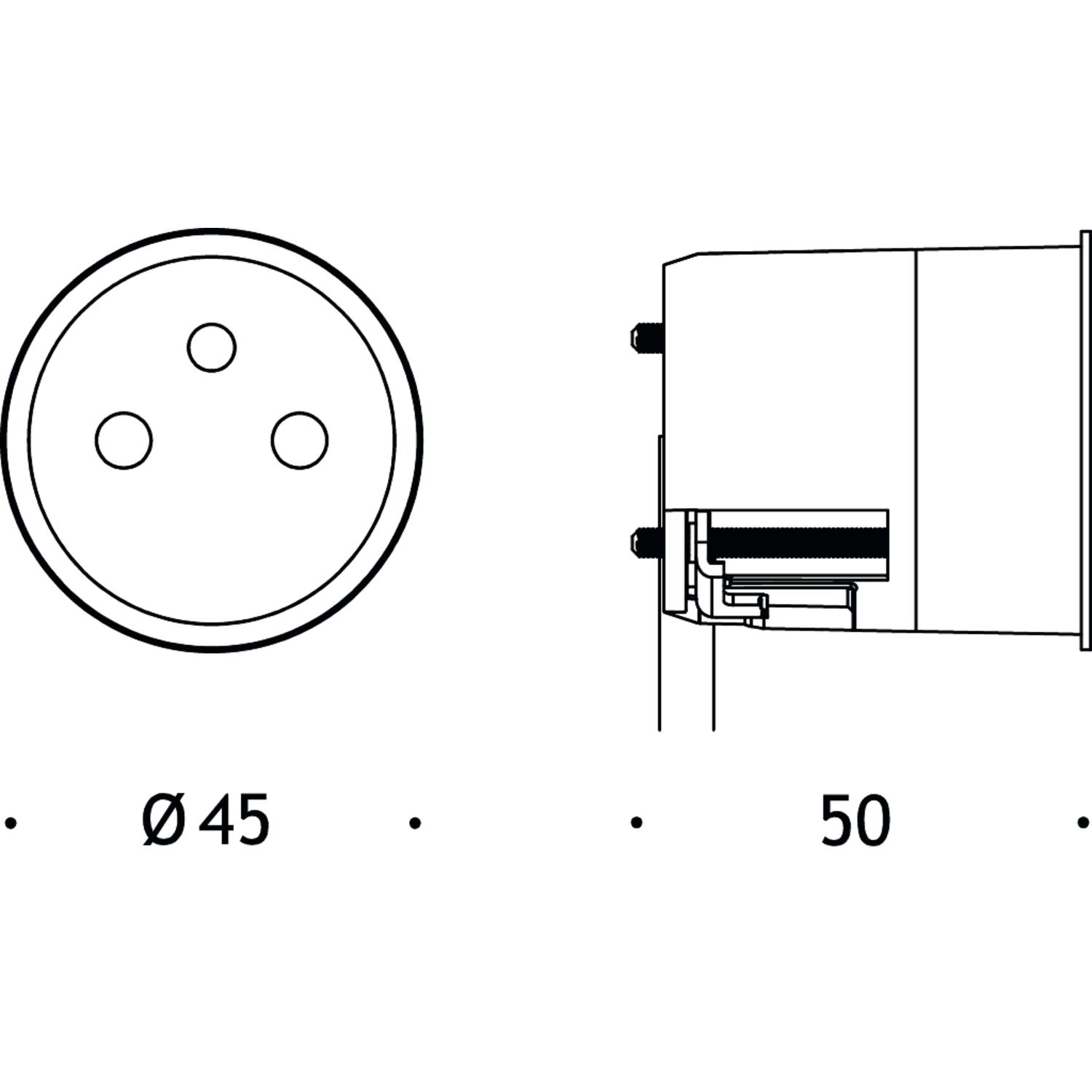 Rond 2.0 - unifit stopcontact bedraad b-f zwart