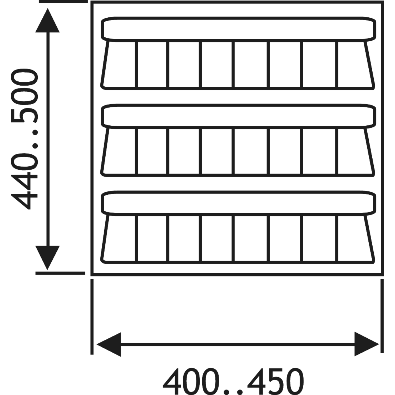 Insert-épices c.40 cm gris alu l400-450 p440-500mm 