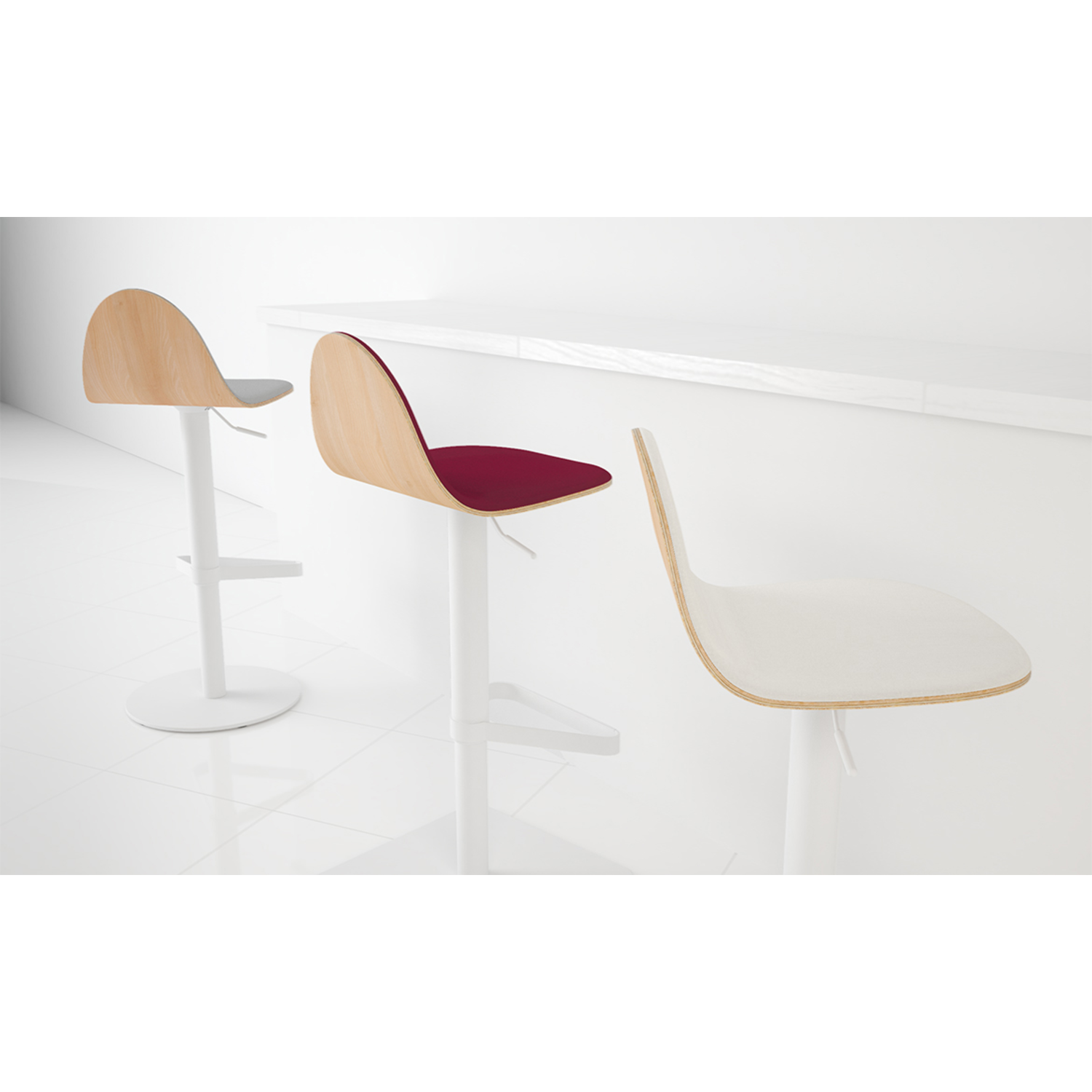 Tabouret tabu tes blanc rond|mystic moutarde 