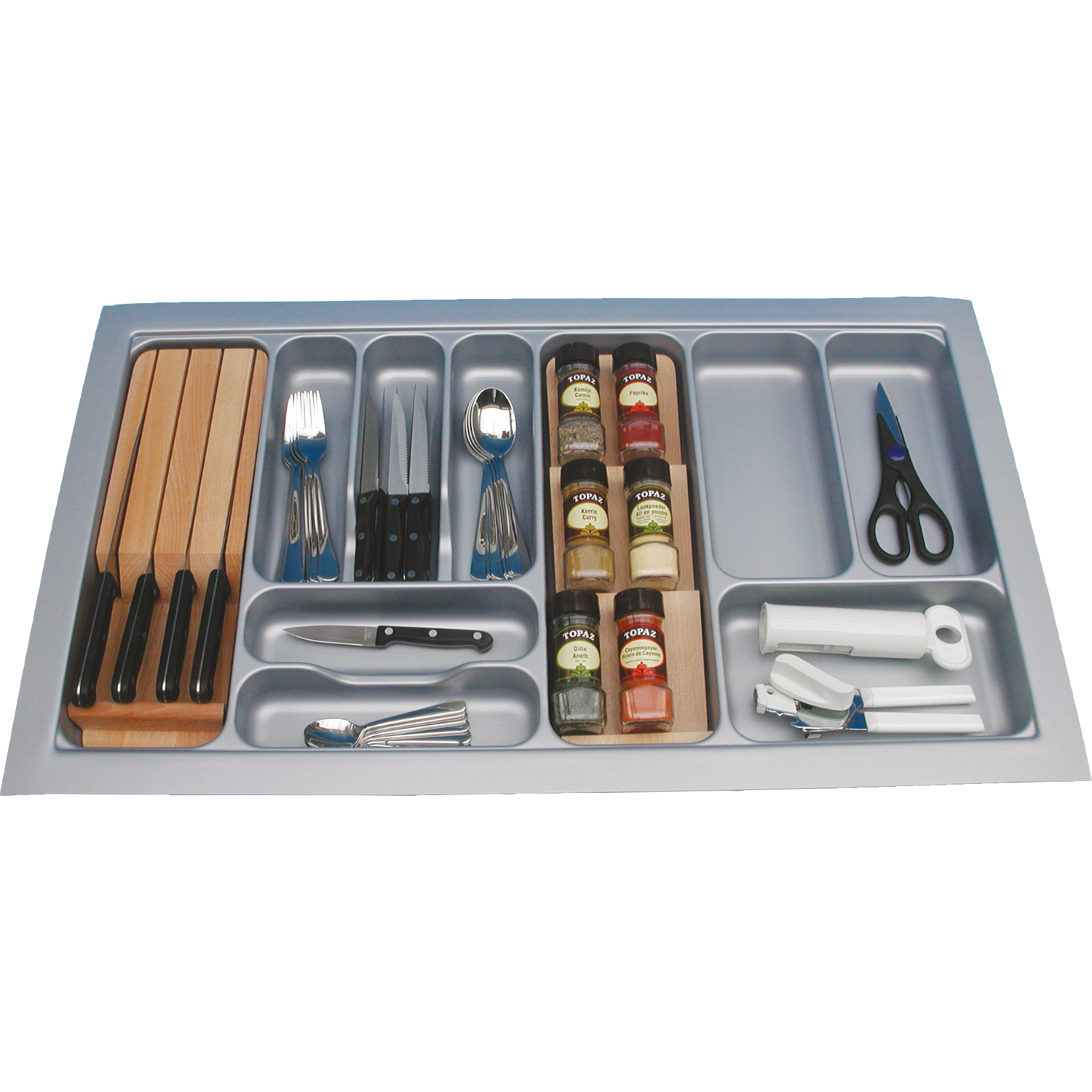 Insert tiroir c.100 cm gris alu  l901-950 p440-500 mm