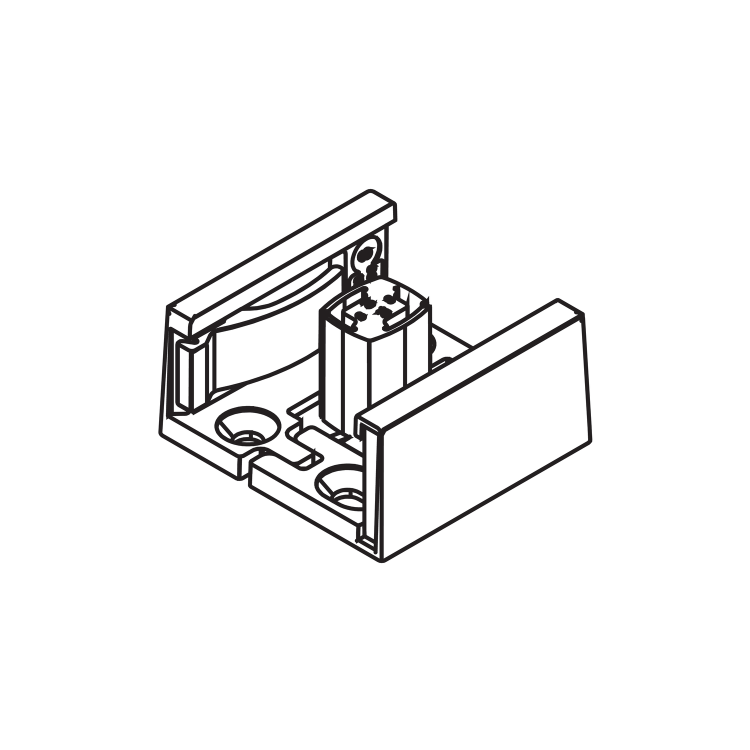 Hawa guide inférieur verre/verre pour Ordena