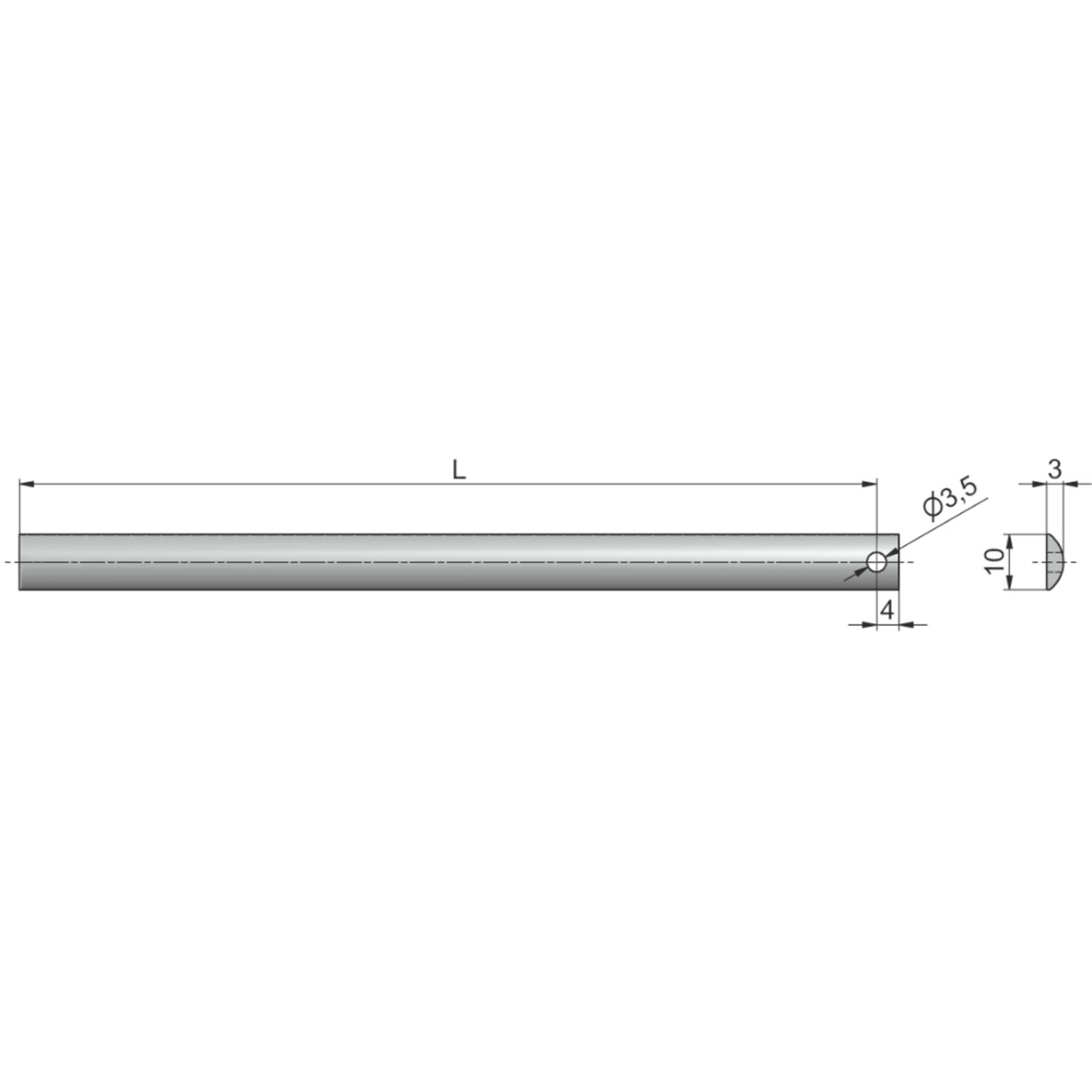 Stang 800mm voor cilinderslot 292
