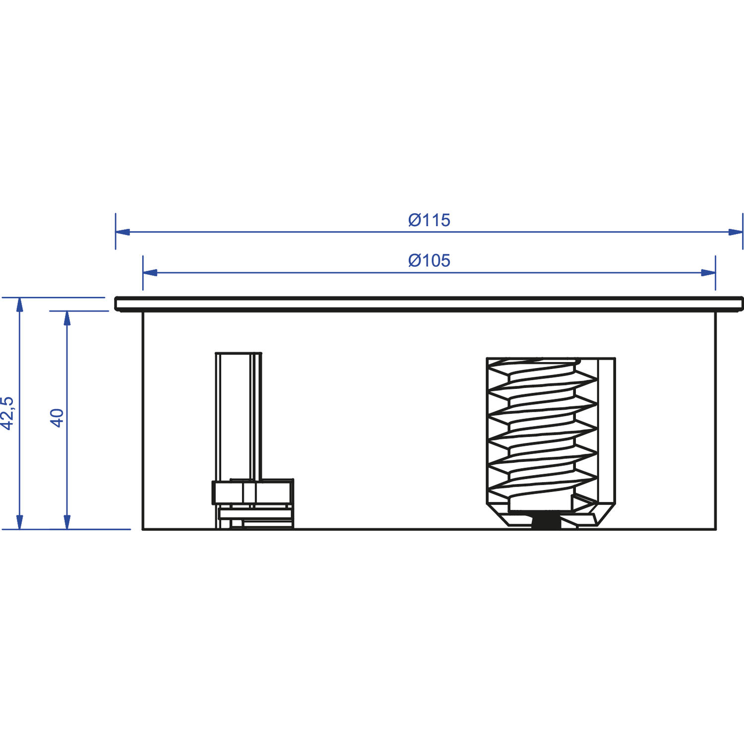 Twist mat zwart d-nl-l 2 stopcontacten -- 931.150*