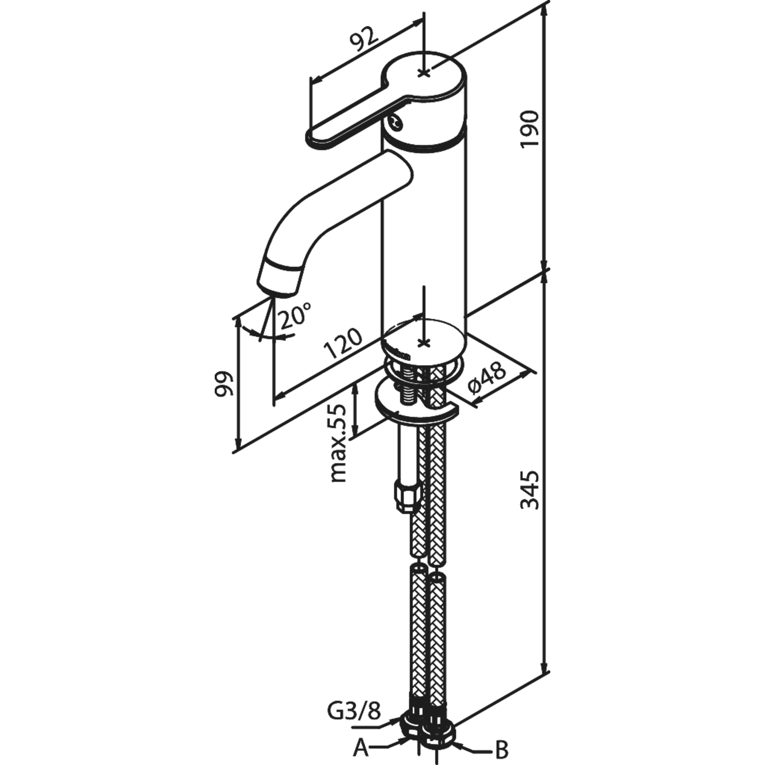 Damixa silhouet pr lavabo medium acier  
