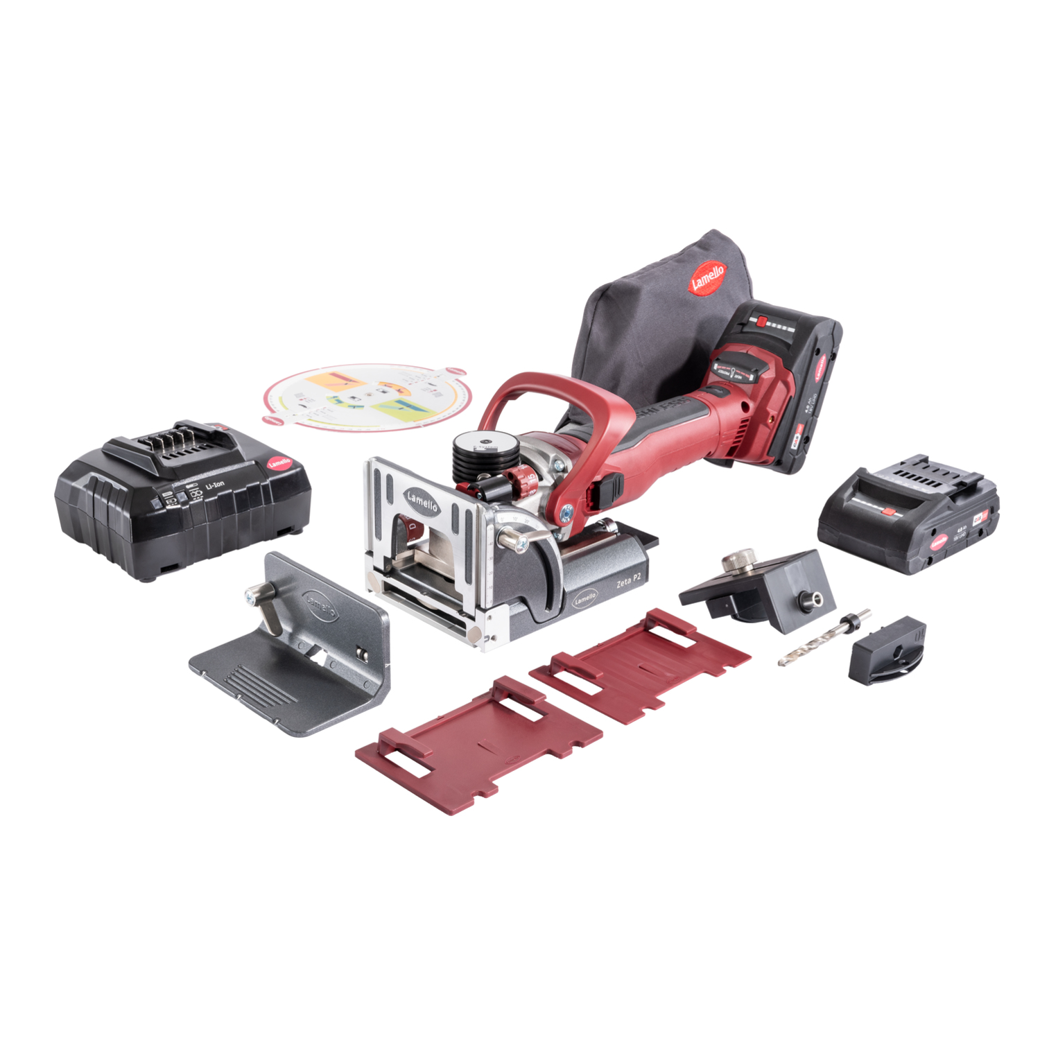 Lamello  zeta p-2 avec fraise diamant 18v 4.0 ah + systainer avec chageur + 2 x 18v lihd batteries