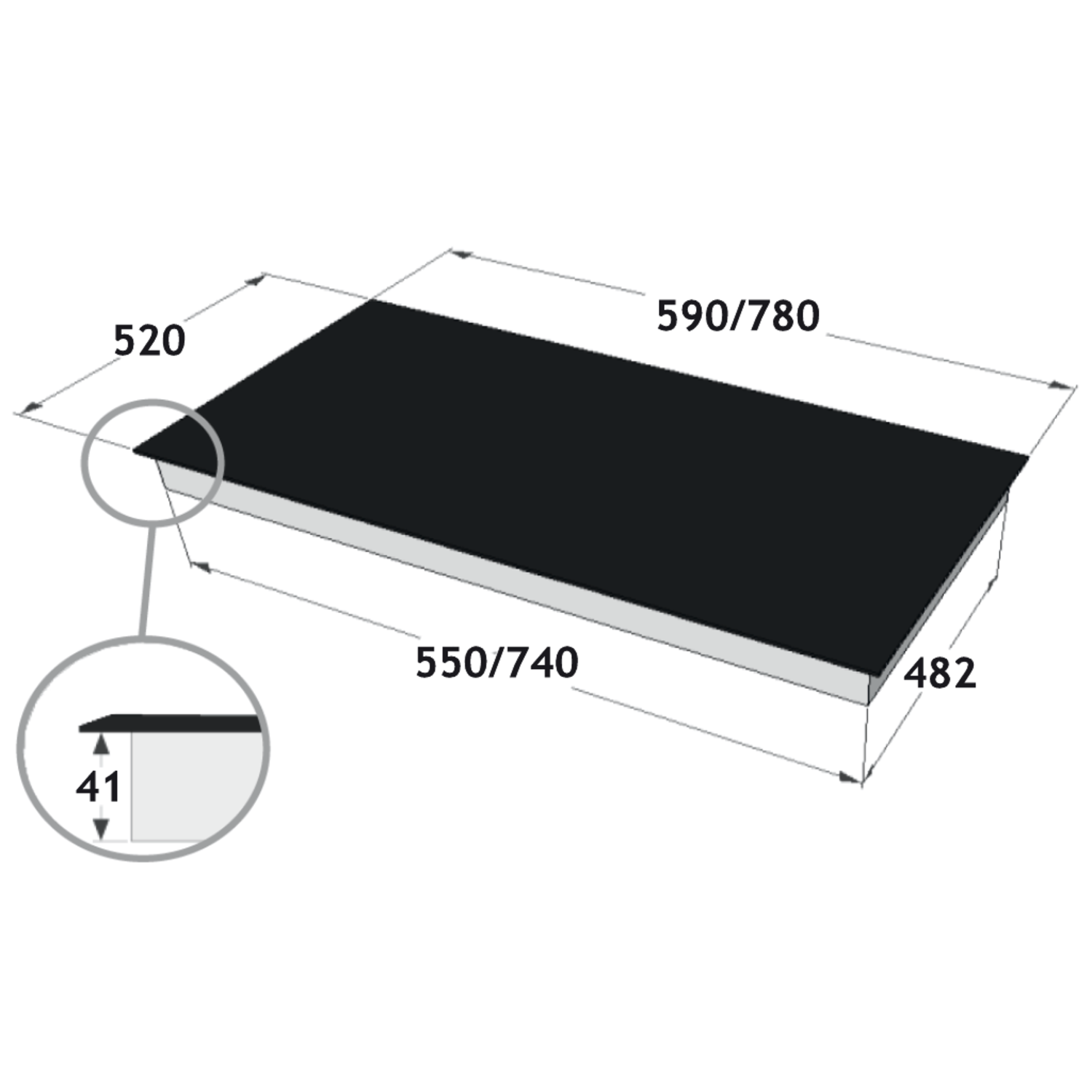 Novy induction Comfort 65 cm 4 zones 