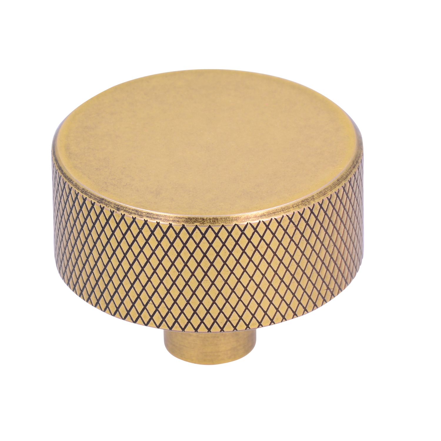 Bouton 33mm alu rainuré vintage gold 