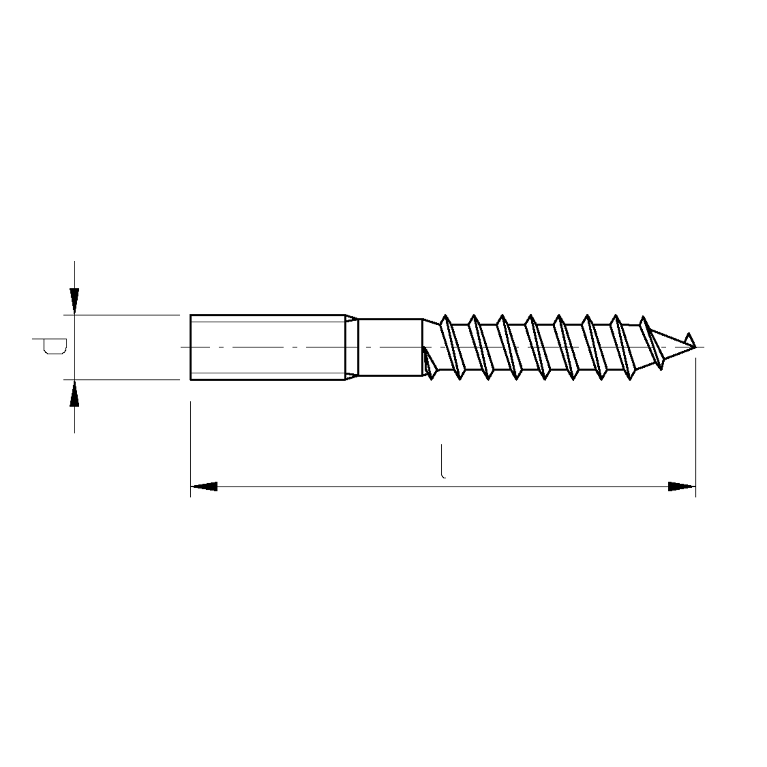 Vis pour pied de table M4x20 zingué 