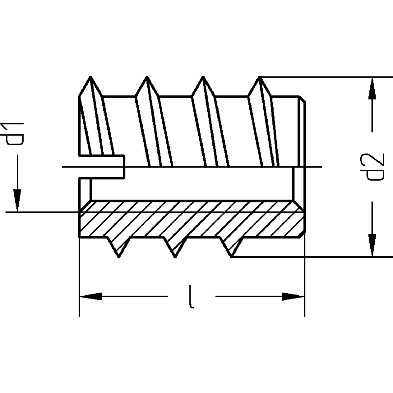 Ecrous rampa M10 16x18 fer 