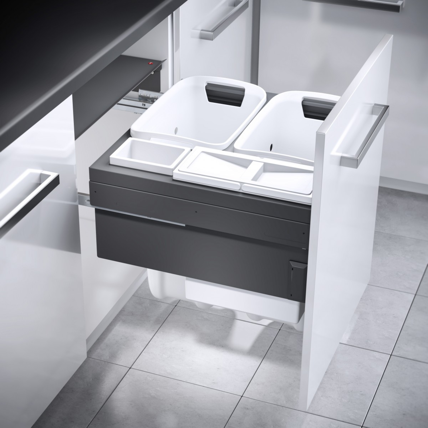 Hailo Laundry Carrier k.60 2x33l+12l 2,5l grijs