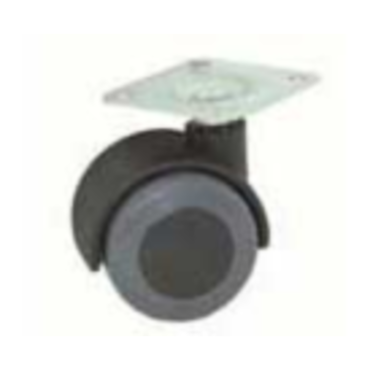 Roulettes doubles 40mm noir + plaque fixaxtion