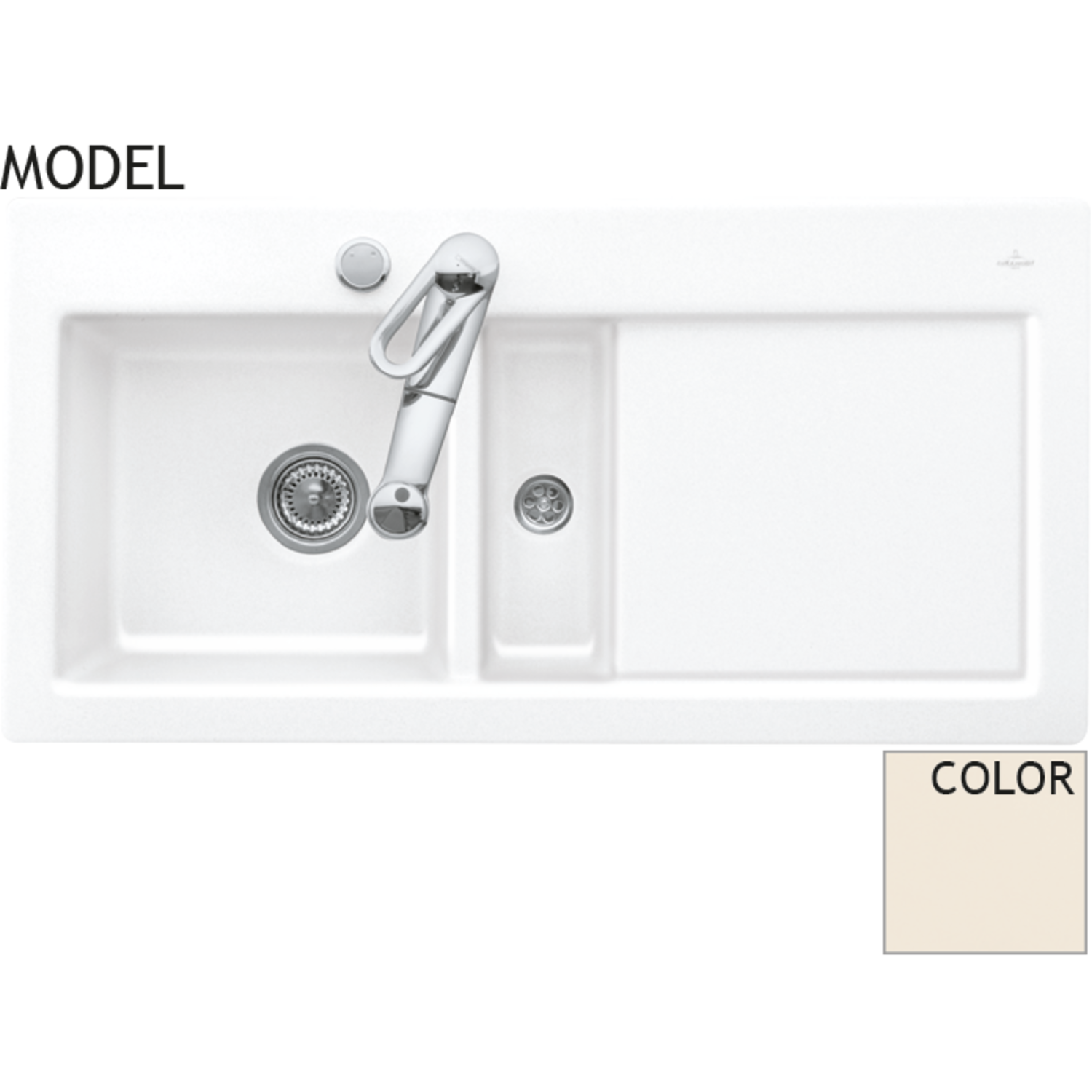 V&B 6770.01.kr subway 60l creme glanzend