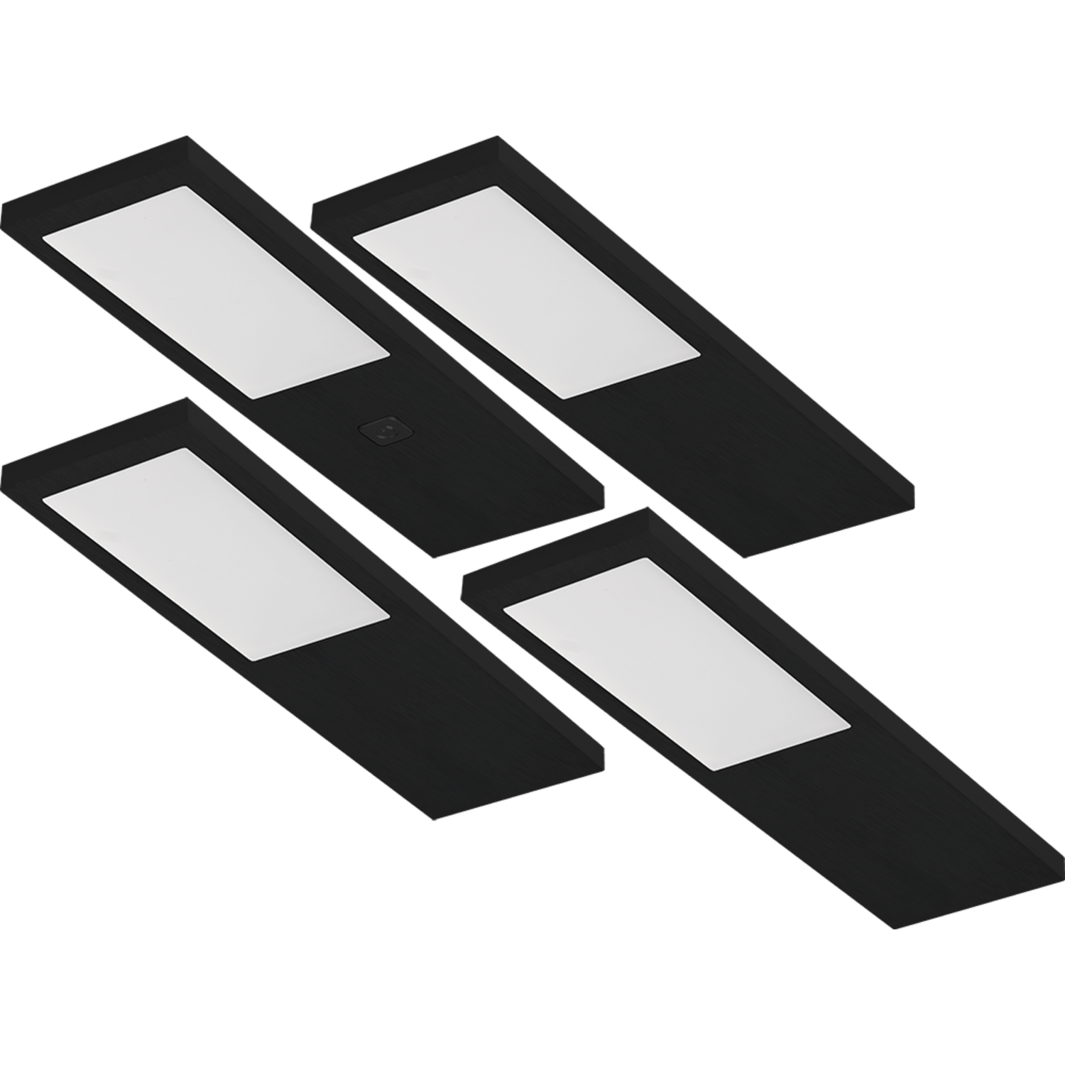 Streto Led zwart set 4x4w 4000K-12V + convertermet met schakelaar