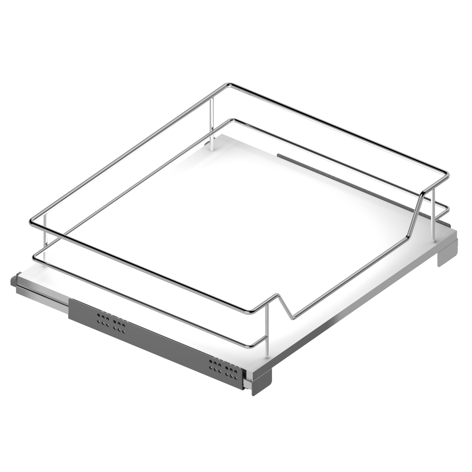 MC Line panier extensible 60cm blanc +hettich quadro ss 30kg+entretoises