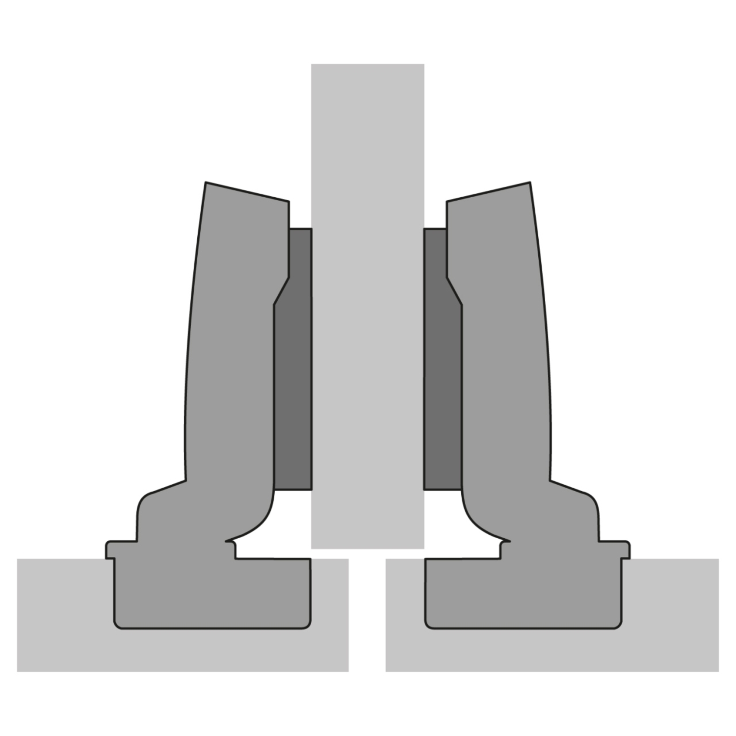 Sensys 110°-scharnier met geïntegreerde demping (Sensys 8645i), vernikkeld, half opliggend, openingshoek 110°, THS-boorbeeld 52 x 5,5 mm, 48 x 6 mm, Snelmontage Fix (ø 10 x 6)