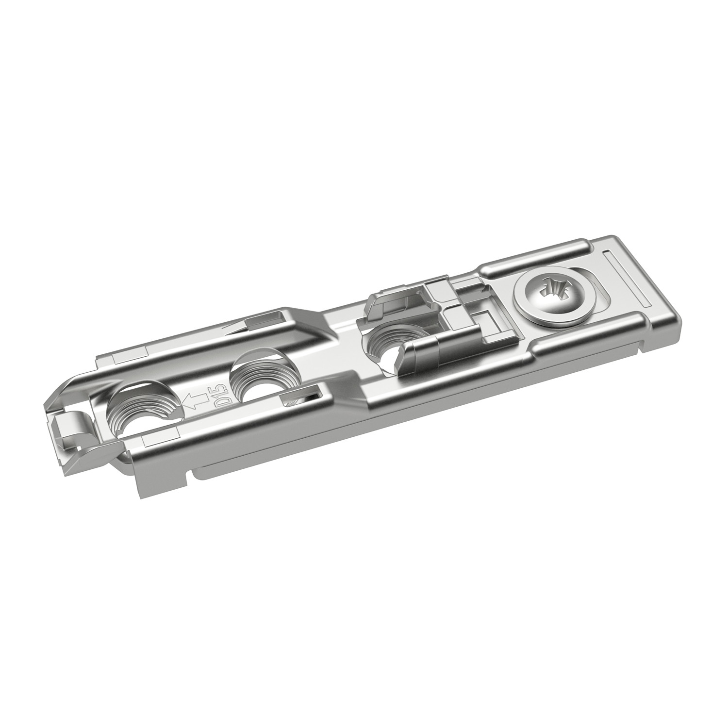 Lineaire montageplaat met directe hoogteverstelling, vernikkeld, Rijboring 20 x 32 mm, voor schroefbevestiging, dikte 3.0 mm