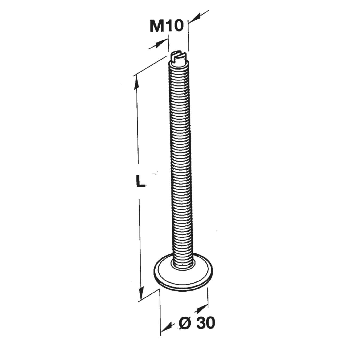 Vis regl.pour soccles M10x80 
