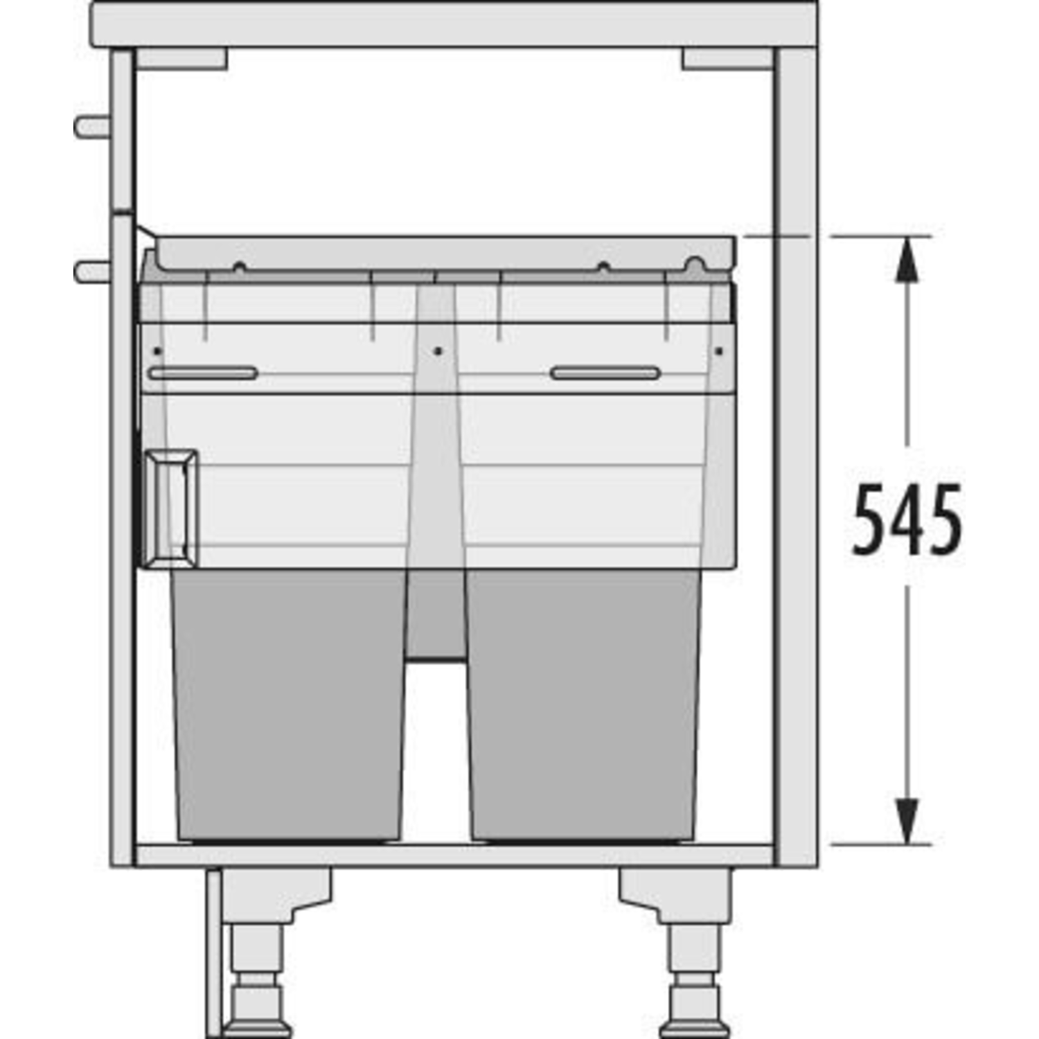 Hailo eurocargo-Synchro k.60cm 2x38l+12l SoftClose 