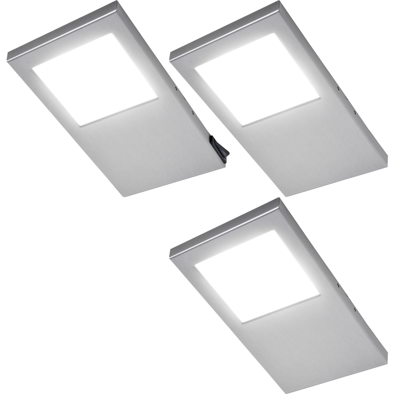 Tadeo XL led-Set 3 x 5.4w 12V 4000K RVS+schakelaar