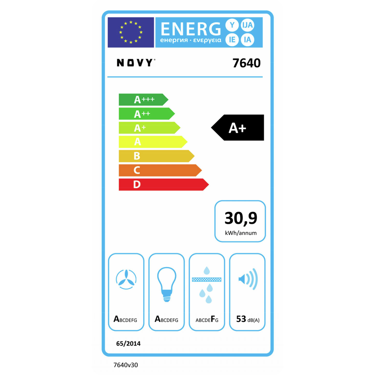 Novy Flatline 90 cm inox îlot 