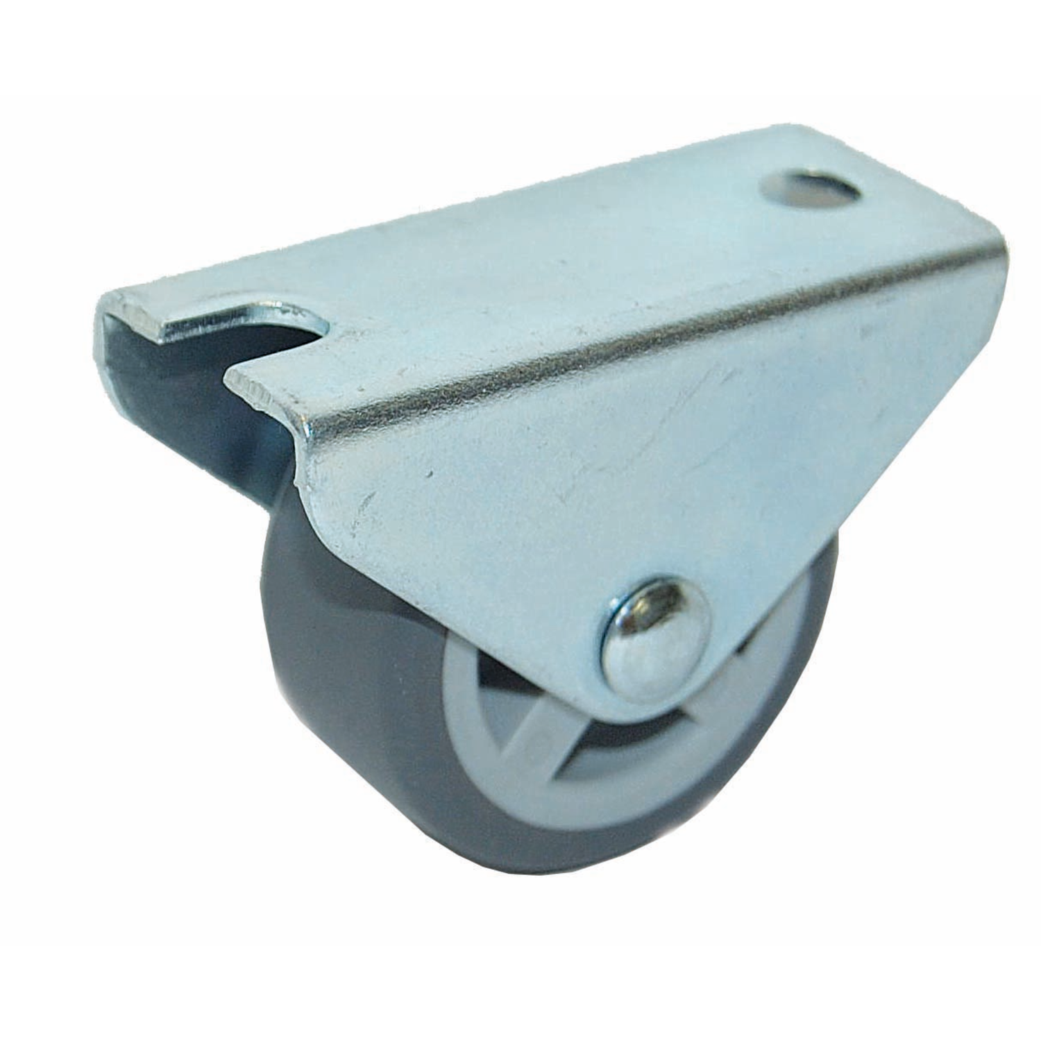 Roulette 25mm 30kg h:29 plast.gris-boitier zingue  