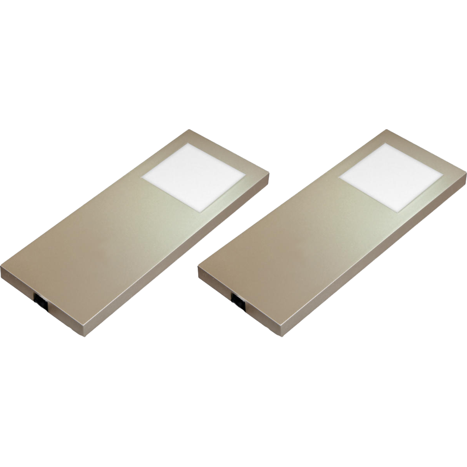 Hera set 2 x slim-pad F Led 5w 24V 3000K look inox + transfo Led 15