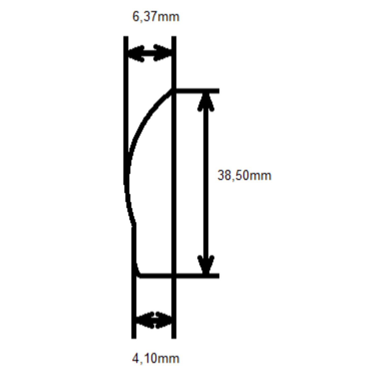 Profil Led 5mm l.1200mm alu interrupteur integre à droite