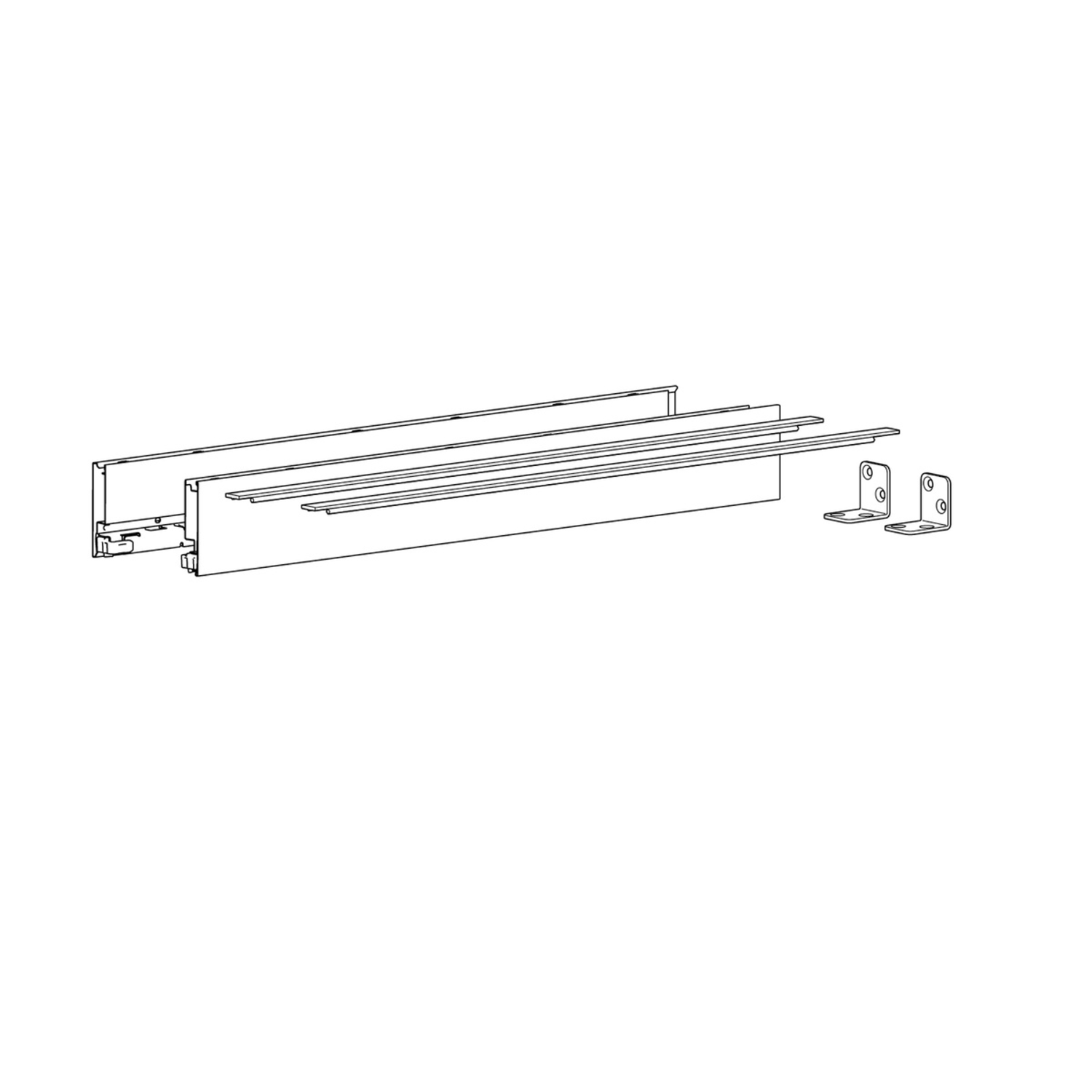 AvanTech YOU set zijwand h77 l550mm antraciet L/R zonder frontbevestiging