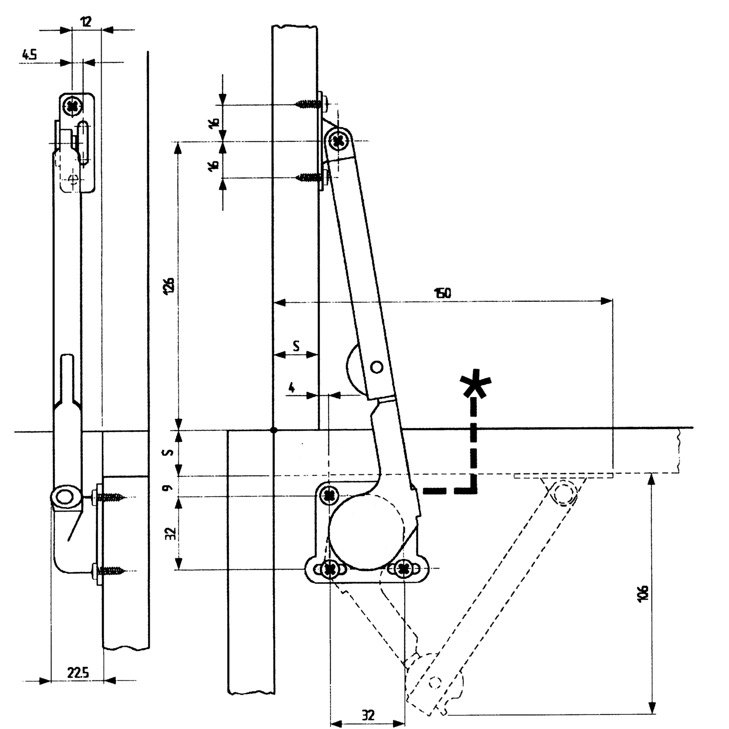 Meubelschaar cea-lift 602 rechts chroom