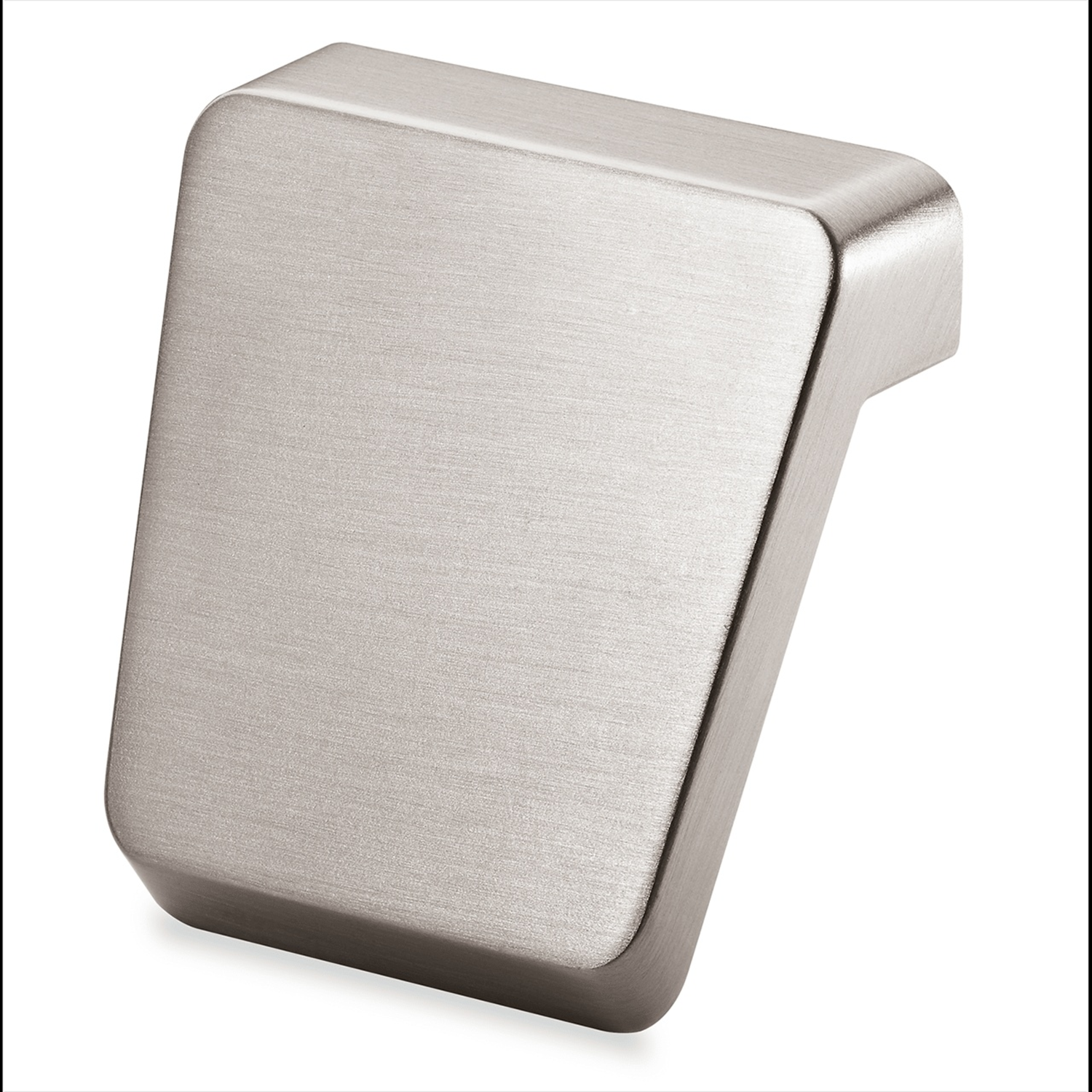 Bouton Milo, entraxe de perçages 16, L 40 mm, B 41 mm, H 28 mm, aspect inox brossé