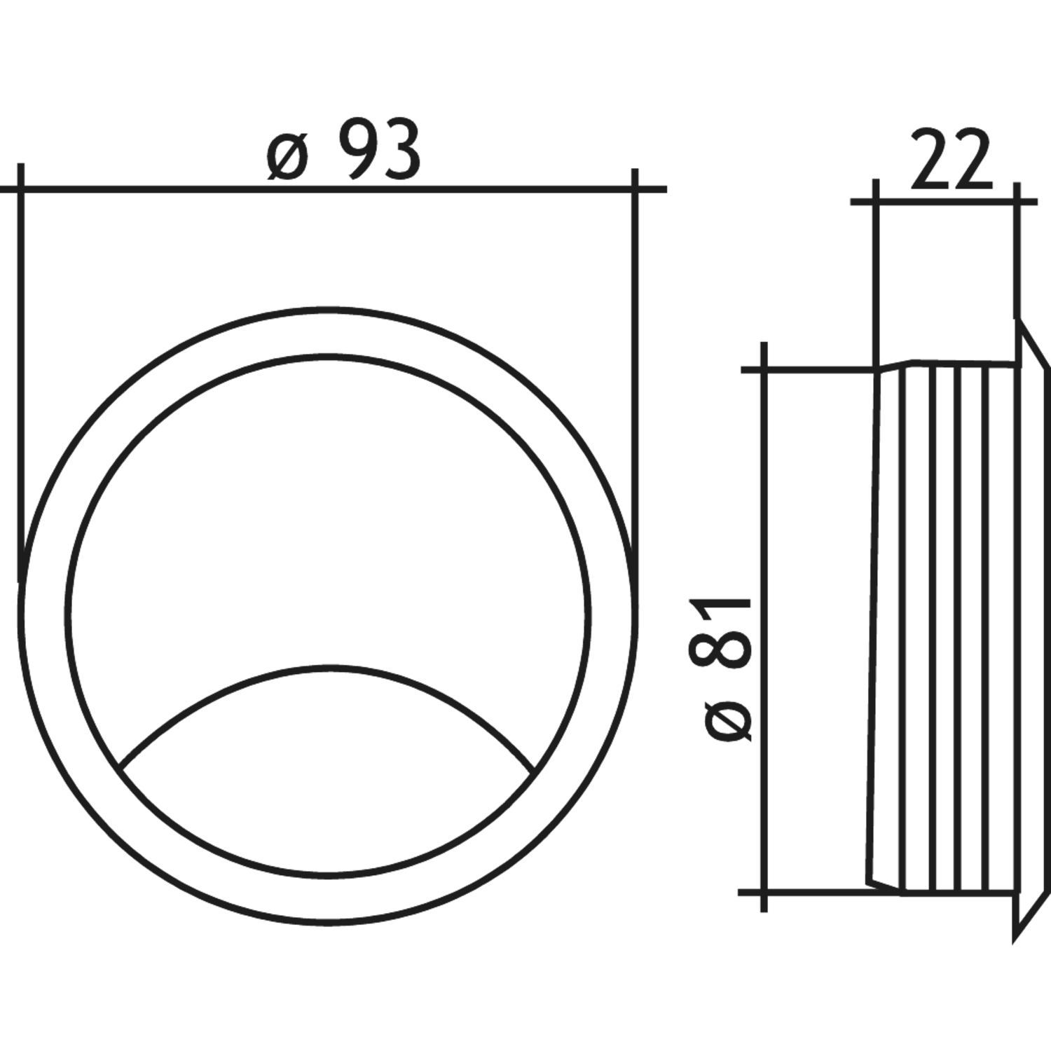 Passe-cable 2-part.80mm gris clair  