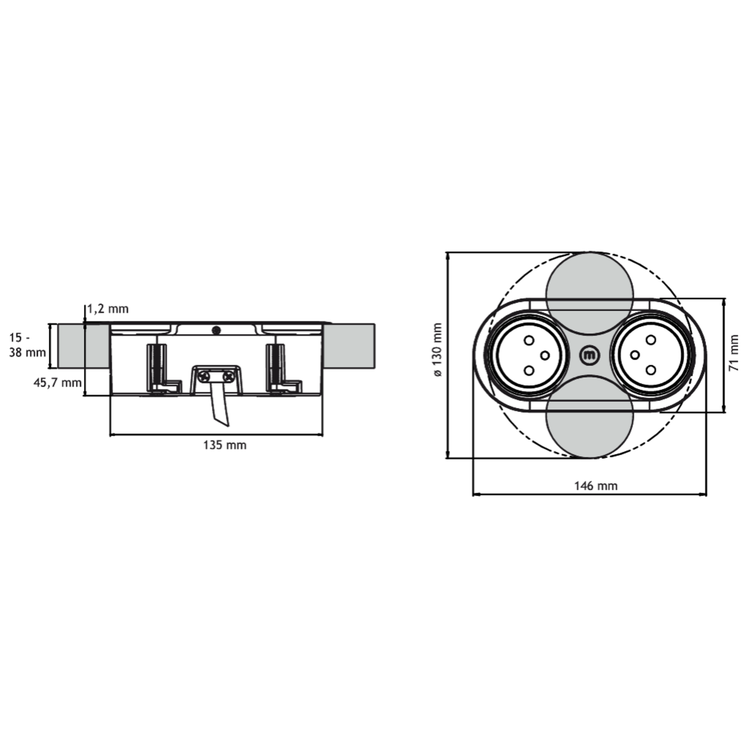 Eight blanc  d-nl-l 1 prise + 1 usb  