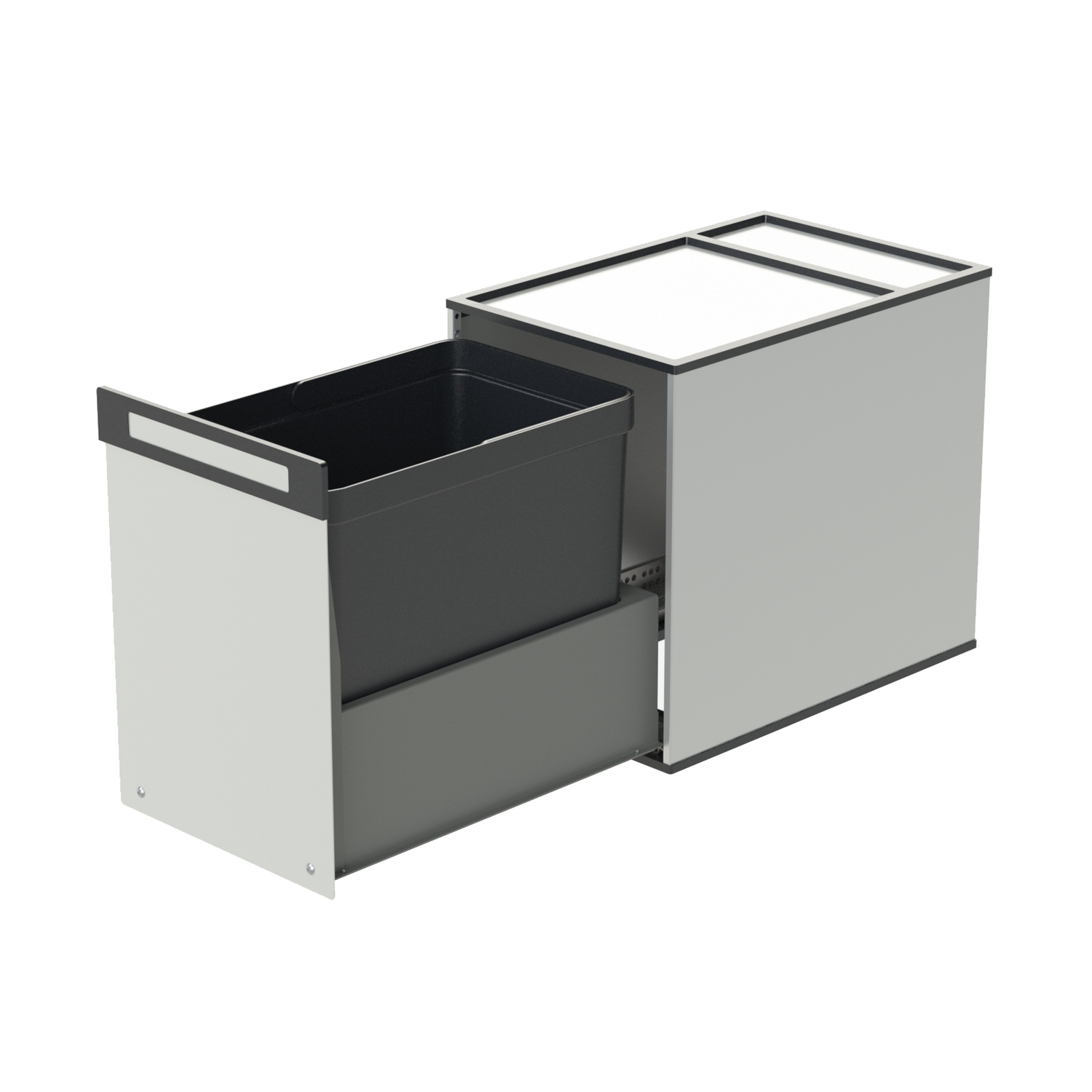 Highline 1 poubelle 21l inox c.40cm extension totale avec ammortisseur