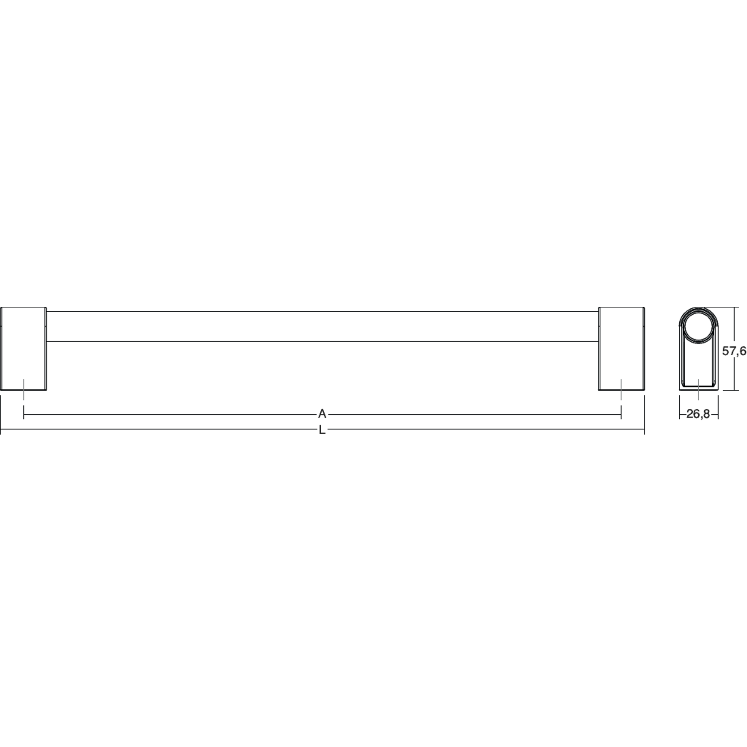 Deurgreep dubbel CASEY BIG BA416 L448 aluminium zwart textuur / mat zwart