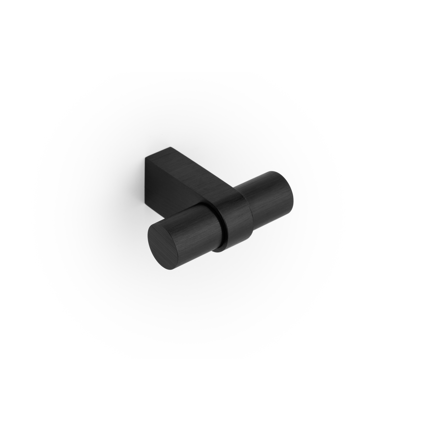 Bouton T NOBB L52 aluminium brossé noir